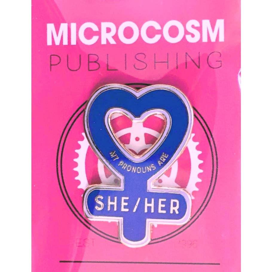 She/Her Pronouns Enamel Pin - LGBTQ+ Pride Accessory for Backpacks, Jackets & Laptop Decoration