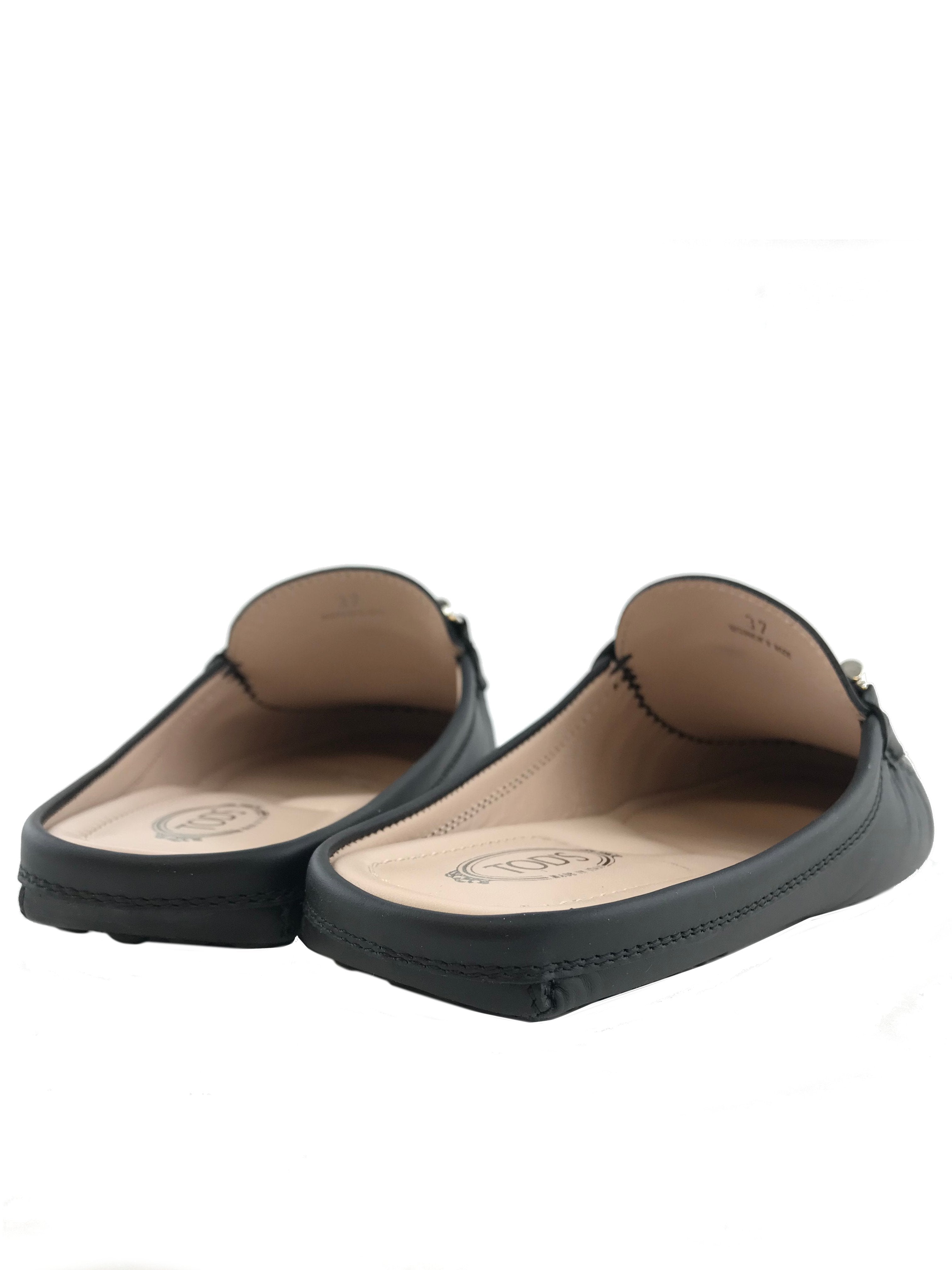 Tod's Gommino Leather Backless Driving Loafers for Women - Size 7 US | Comfortable Slip-On Shoes for Casual Wear, Driving & Travel
