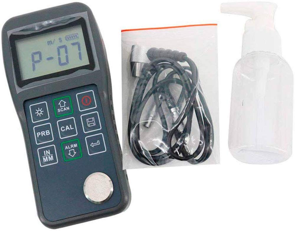 Professional Ultrasonic Thickness Gauge Tester 0.75-300mm (0.03-11.8inch) for Metal, Aluminum & Copper - High Precision 0.01mm Measurement - Ideal for Industrial Inspection, Pipeline Maintenance & Quality Control