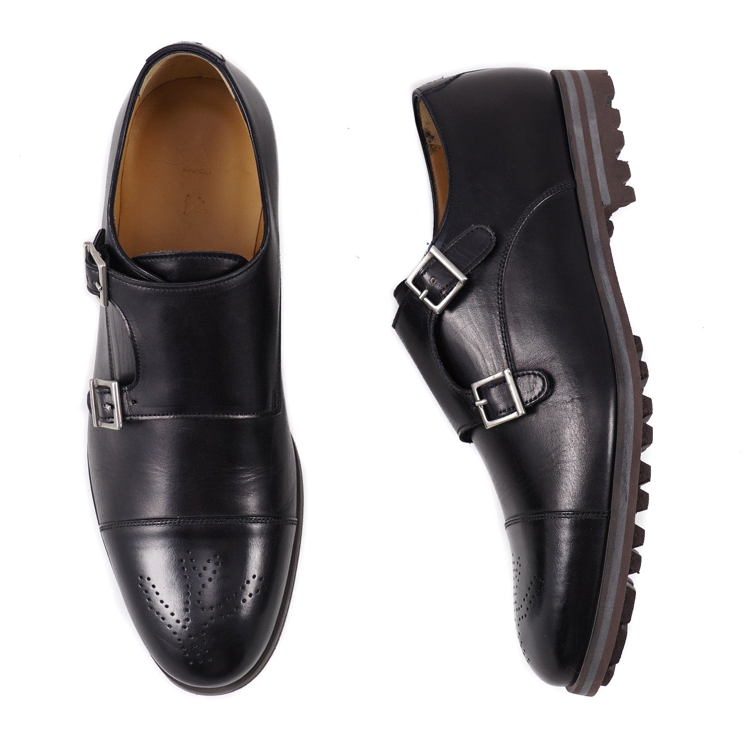 Isaia Men's Double Buckle Monk Strap Dress Shoes - Lightweight Sole for Comfort - Perfect for Business, Office & Formal Occasions