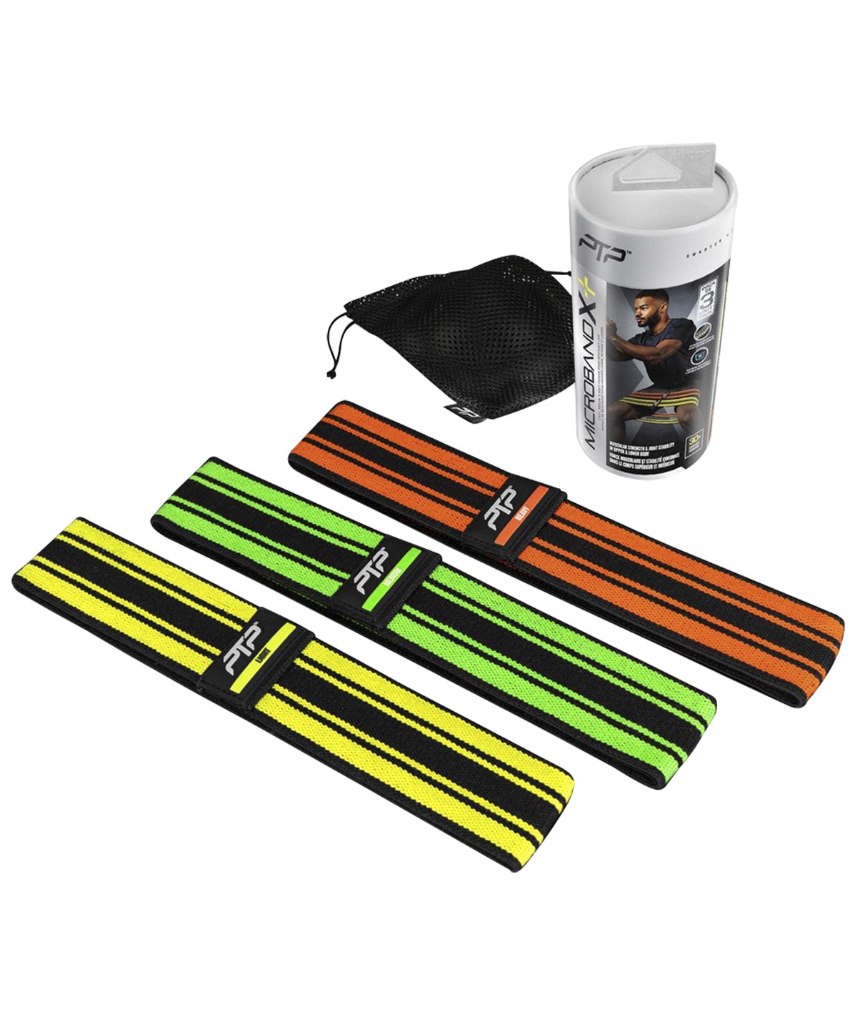 Microband X Plus Pack - Premium Fitness Resistance Bands Set for Home Workouts, Strength Training & Physical Therapy - Ideal for Gym, Yoga & Recovery Exercises