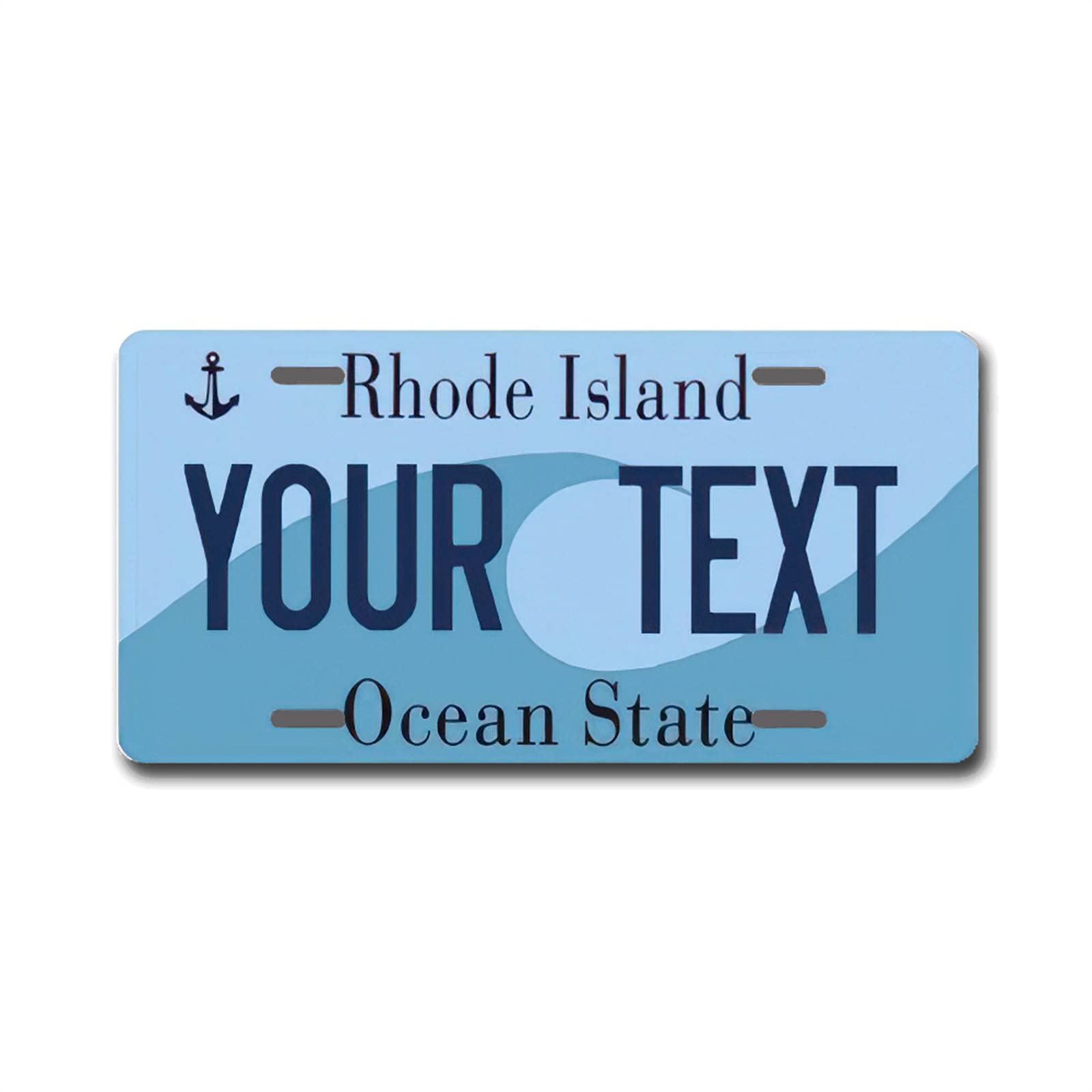 Custom Personalized Rhode Island License Plate - 6x12 Inch Aluminum Metal Car Tag for Front of Vehicle | Unique 50 State Collection | Perfect for Car Enthusiasts & State Pride Gifts