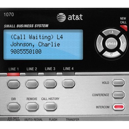 AT&T 1070 4-Line Expandable Corded Phone System with Caller ID, Call Waiting & Speakerphone - 1 Handset (Black/Silver) for Home & Office Communication