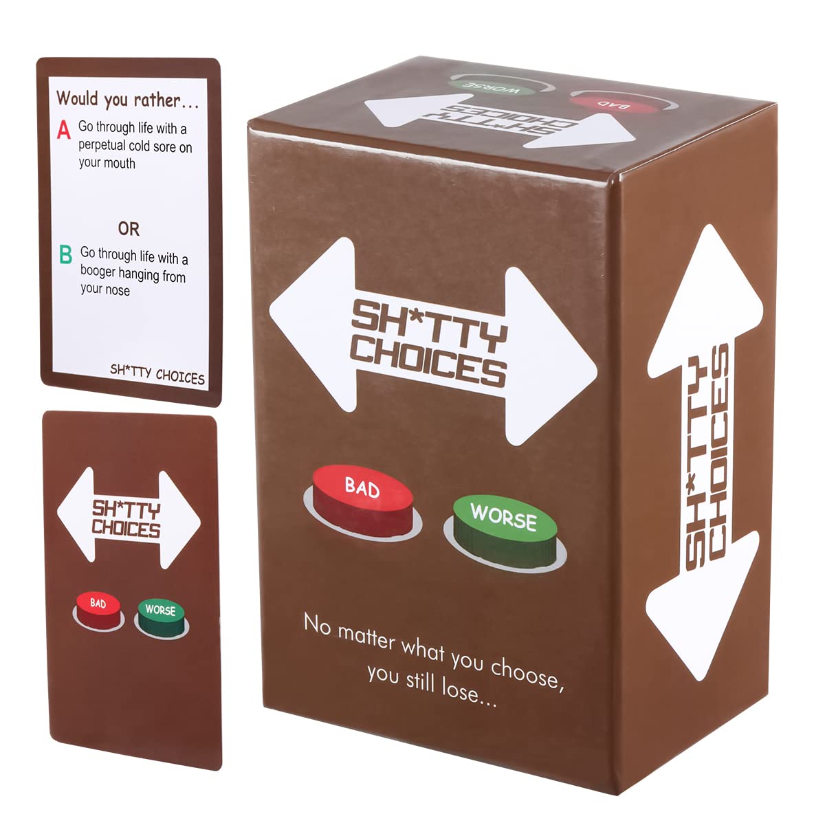 Shitty Choices Card Game - Fun Adult & Family Party Card Game for Game Nights, Social Gatherings & Drinking Games | Hilarious Conversation Starter for Parties