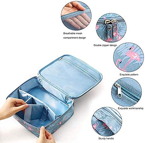Lexazo Travel Makeup Bag - 1 Layer Cosmetic Organizer with Zipper for Toiletries & Cosmetics - Perfect for Trips & Daily Use