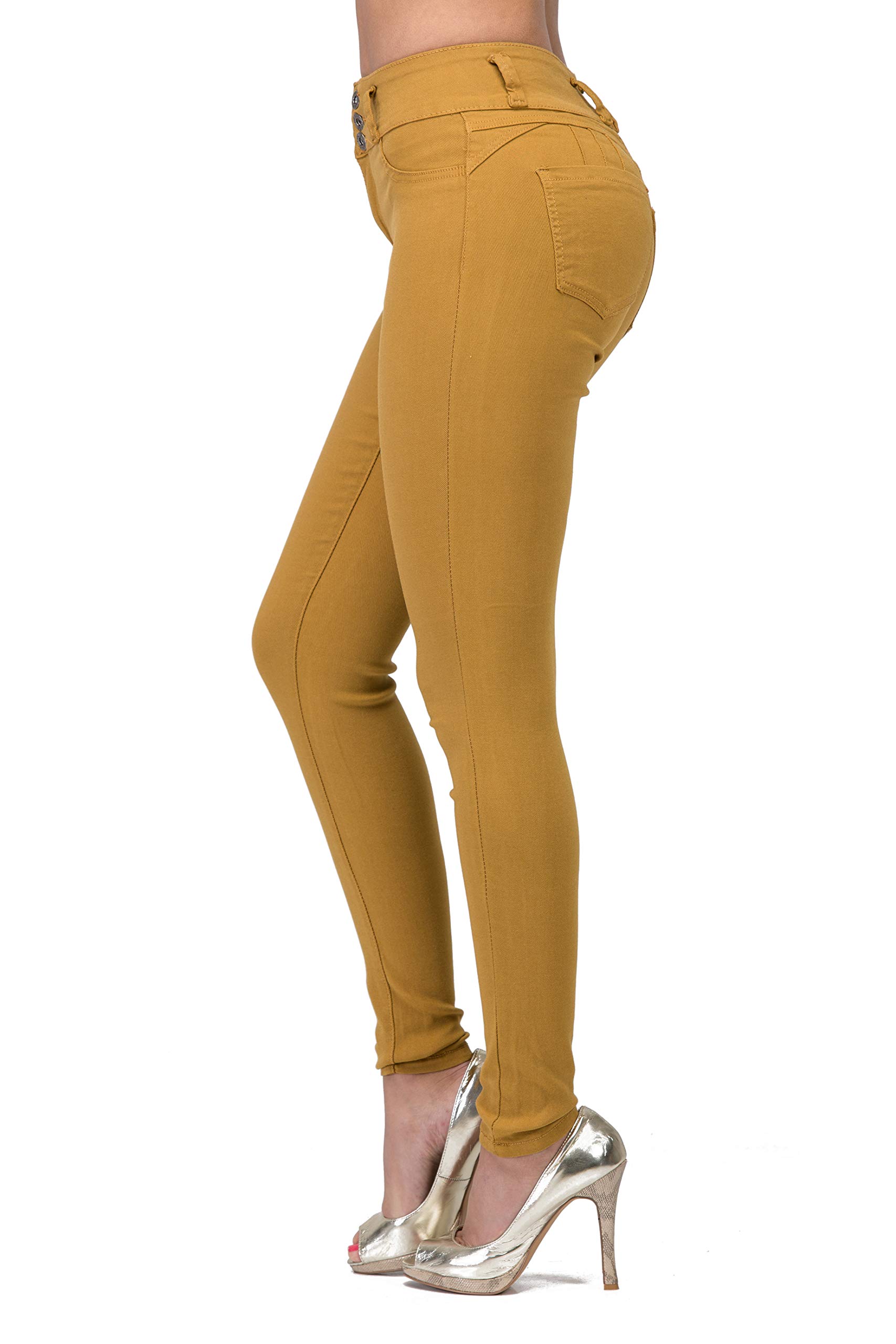 L.B FASHION Women's High Waisted Stretch Skinny Jeans - Plus Size Colored Denim Pants in Black, White & Khaki | Comfortable Slim Fit for Casual Wear, Office & Night Out