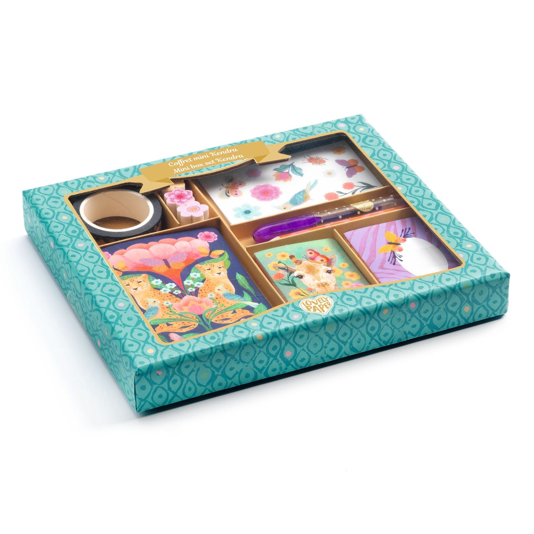 Kendra Mini Box Stationery Set - Cute and Portable Writing Essentials for School, Office & Travel - Perfect for Notes, Letters & Gift Giving