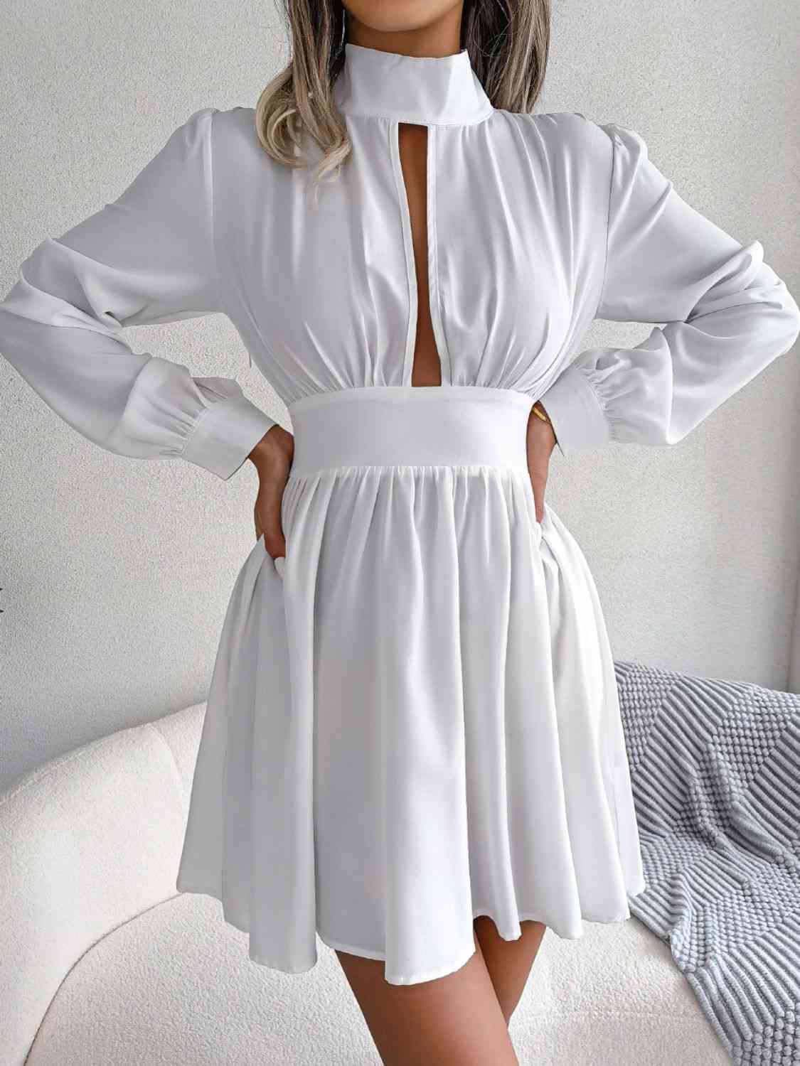 Elegant Collared Resort Dinner Mini Dress for Women - Perfect for Cocktail Parties, Beach Weddings & Summer Vacations