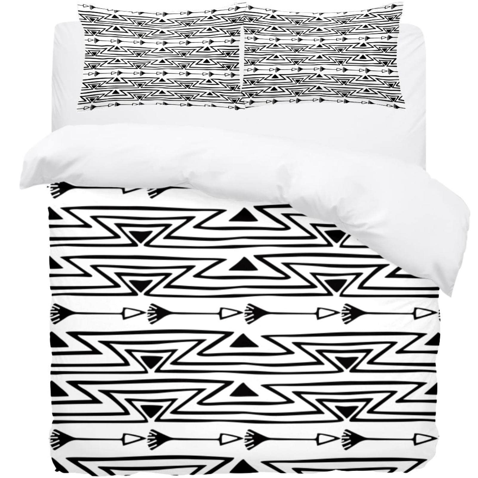 DEYYA Boho Style 3-Piece Quilt Set - Hand Drawn Bedspread Coverlet with 2 Pillowcases, California King Size 106