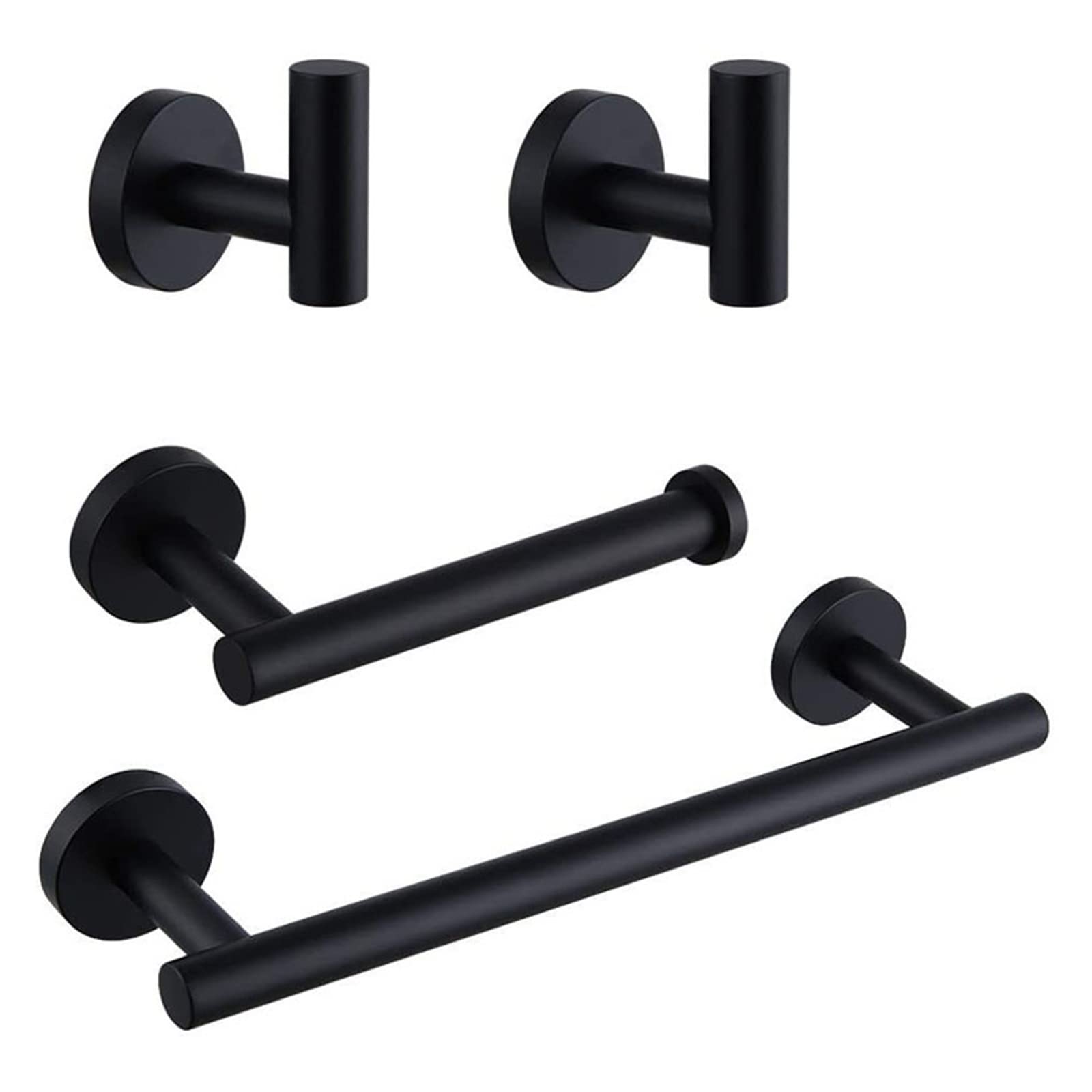 Gold & Black Bathroom Fixture Set - Toilet Paper Holder, Towel Rack, Robe Hook - Modern Bathroom Accessories for Home Improvement (Black) | Perfect for Powder Rooms, Guest Bathrooms & Master Suites