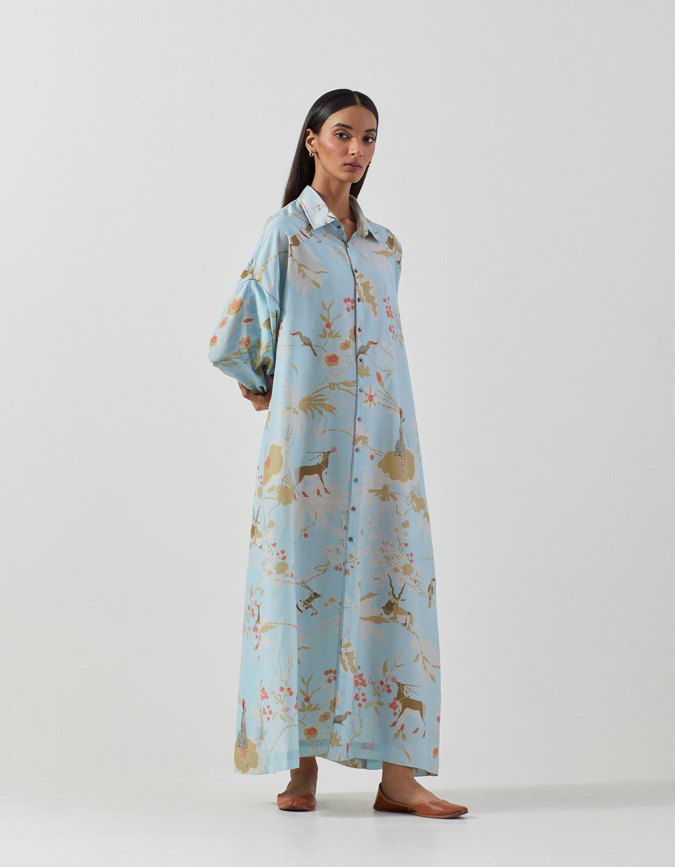 Padmini Silk Dress in Ice Blue - Elegant & Comfortable for Parties, Weddings & Special Occasions