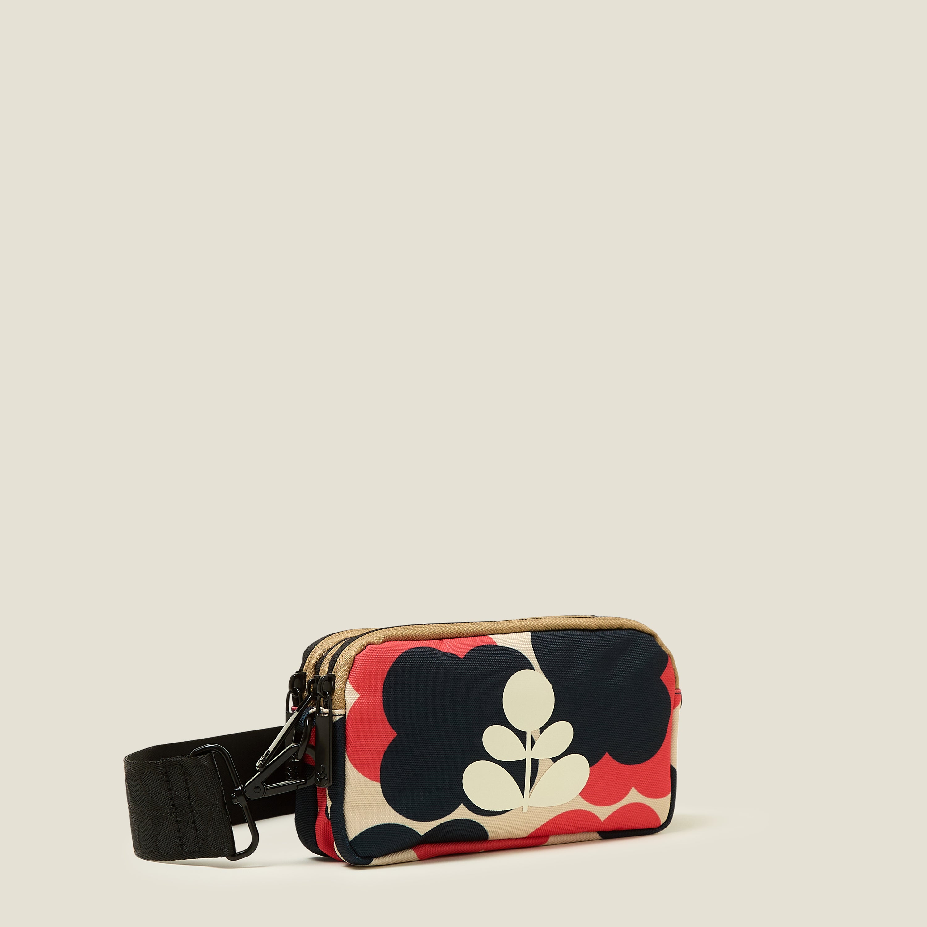 Floating Flower Navy Red Crossbody Bag with Adjustable Strap - Stylish & Lightweight Purse for Women, Perfect for Travel, Shopping & Daily Use