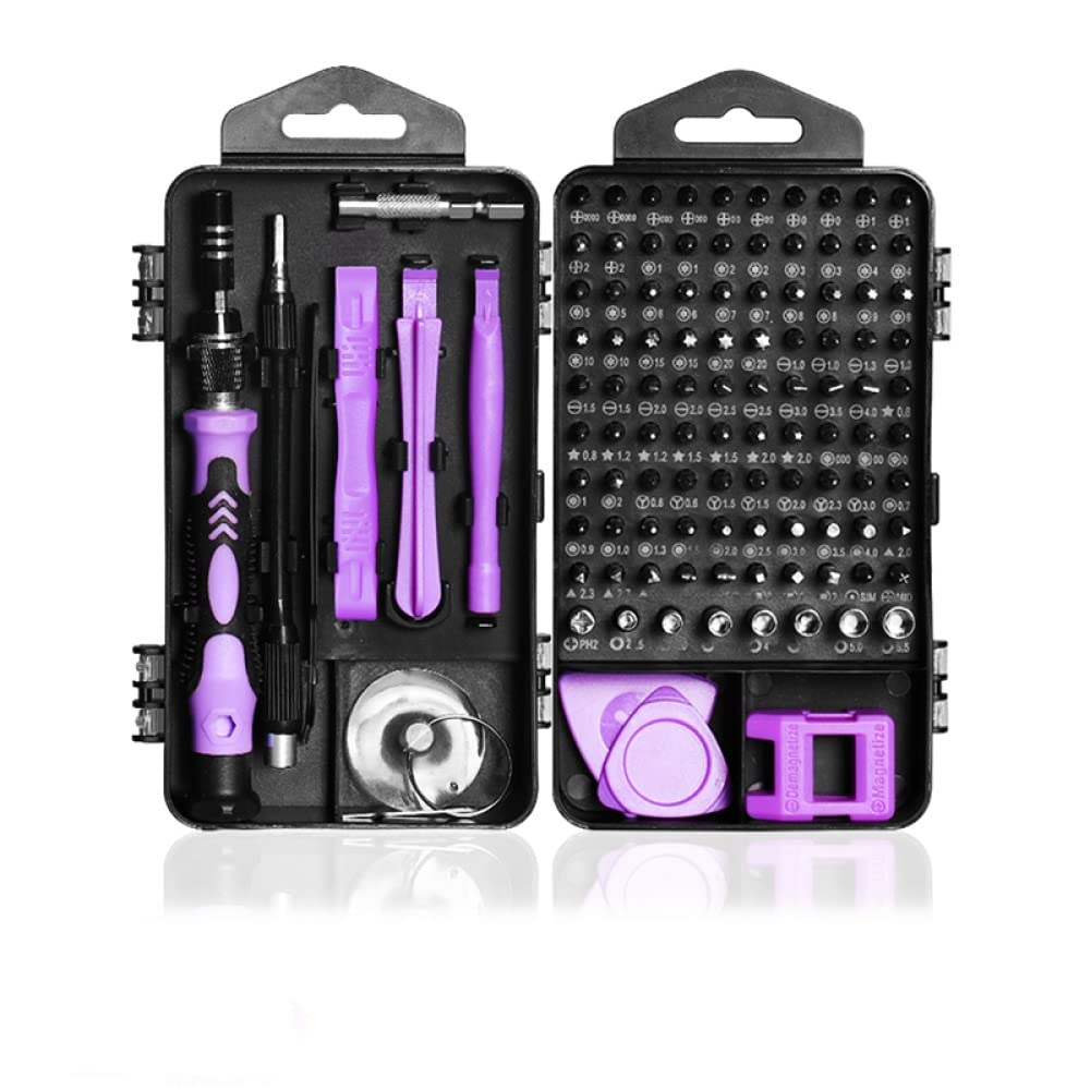 Premium 117-in-1 Magnetic Precision Screwdriver Set with Torx & Hex Bits - Professional Phone, Computer & PC Repair Tool Kit (Purple) - Perfect for Electronics Repair, DIY Projects & Home Maintenance