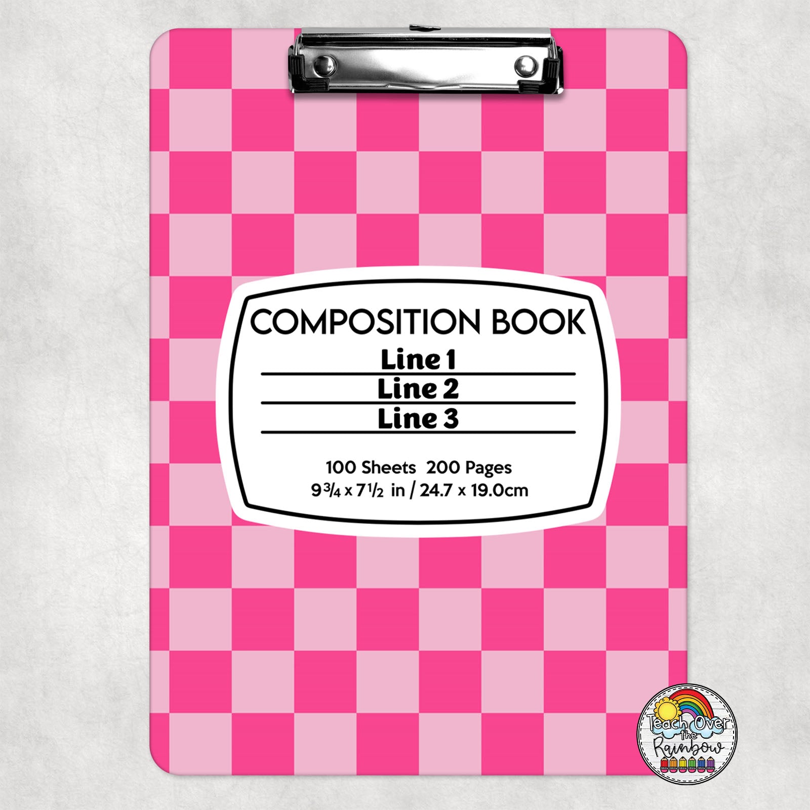 Checkered Composition Notebook 1 Subject Clipboard - Perfect for School, Office & Note Taking | Durable & Lightweight for Students & Professionals