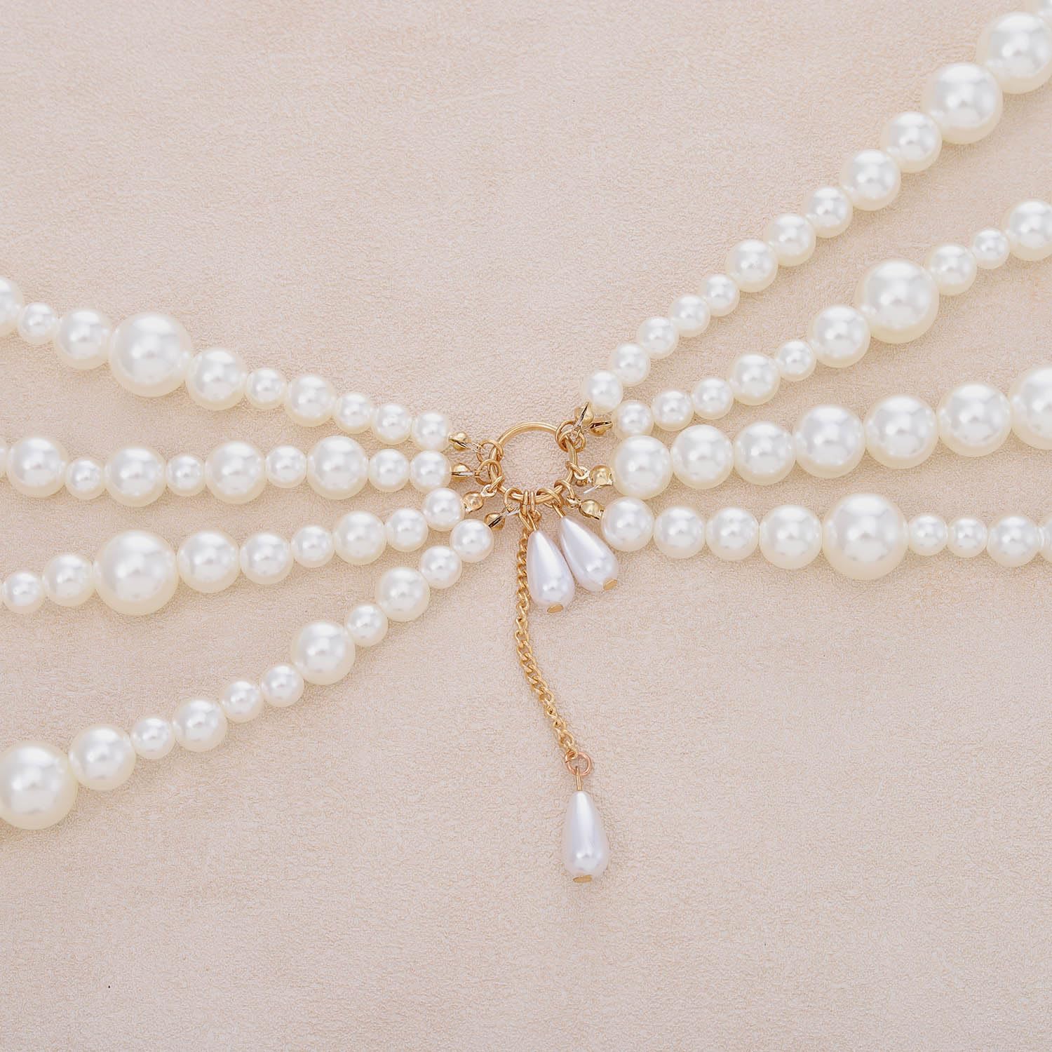 CanB Pearl Waist Chain - Layered Belly Body Jewelry for Women | Bikini Belly Chain for Beach, Rave & Party | Elegant Body Accessories for Women & Girls | Perfect for Summer Vacations, Pool Parties & Festivals