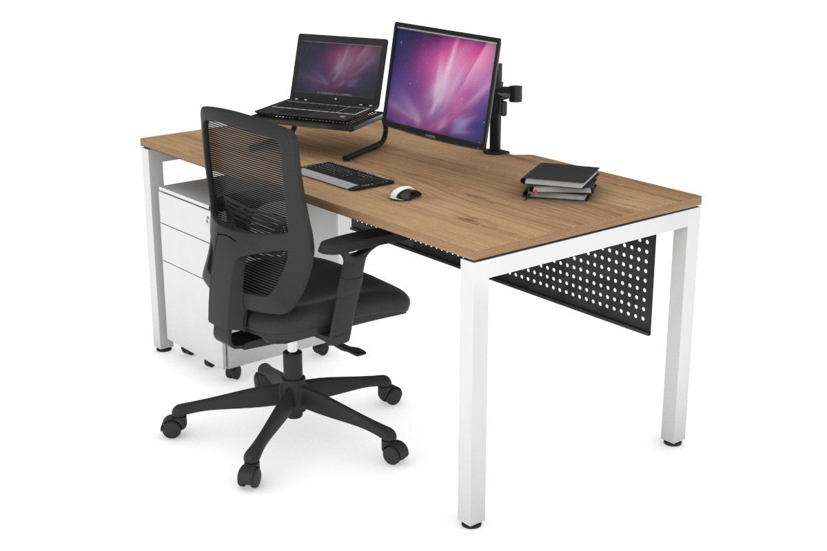 Quadro Square Legs Office Desk - 1800L x 800W Modern Workstation with Cable Management | Home Office, Study Room & Workspace Solution