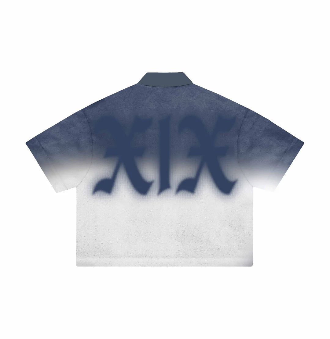 Mixed Emotion Blue 'XIX' Button Up Shirt for Men - Stylish Casual Wear for Parties, Dates & Everyday Outfits