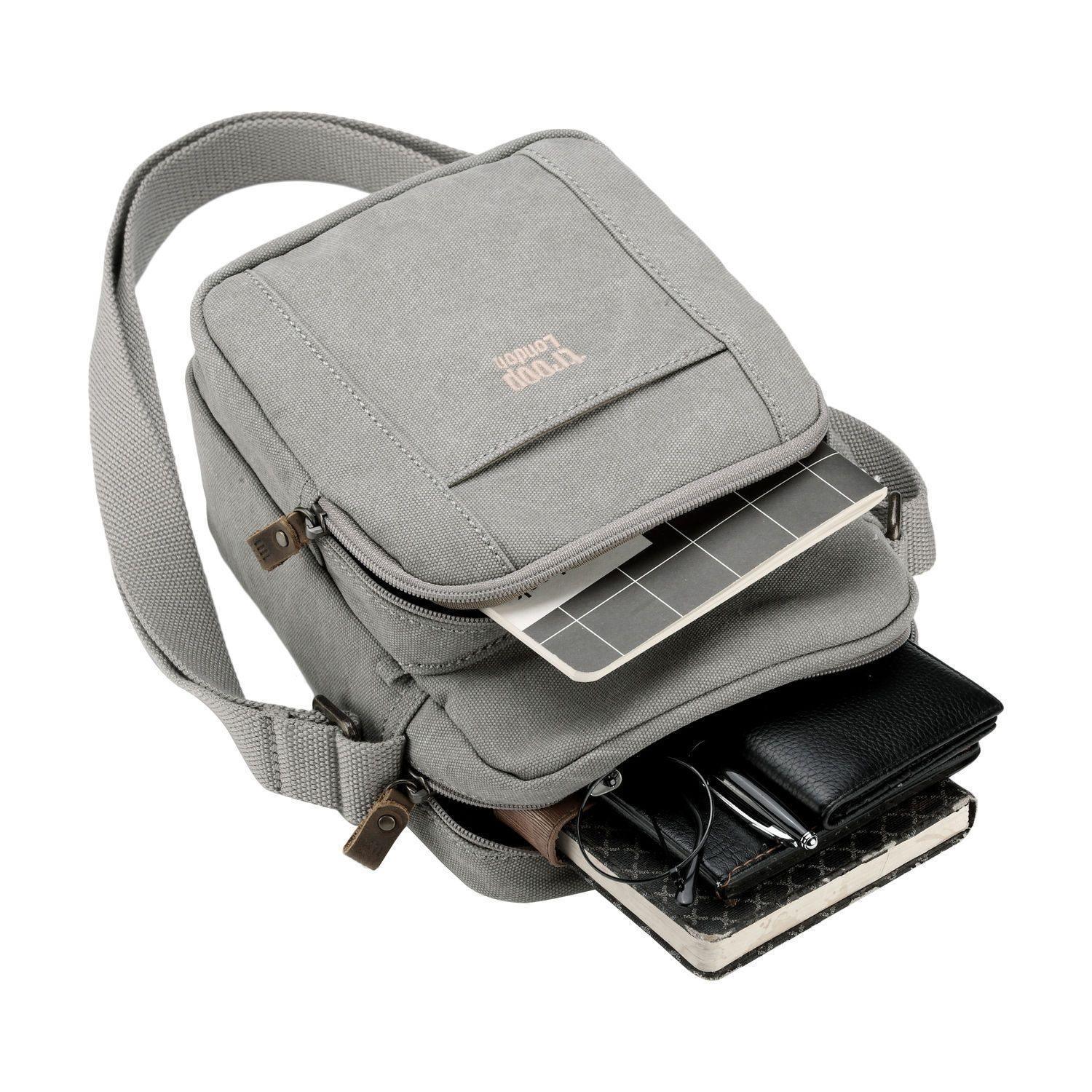 TRP0370 Troop London Classic Canvas Crossbody Bag for Men & Women - Stylish & Durable Everyday Shoulder Bag for Work, Travel & Casual Outings