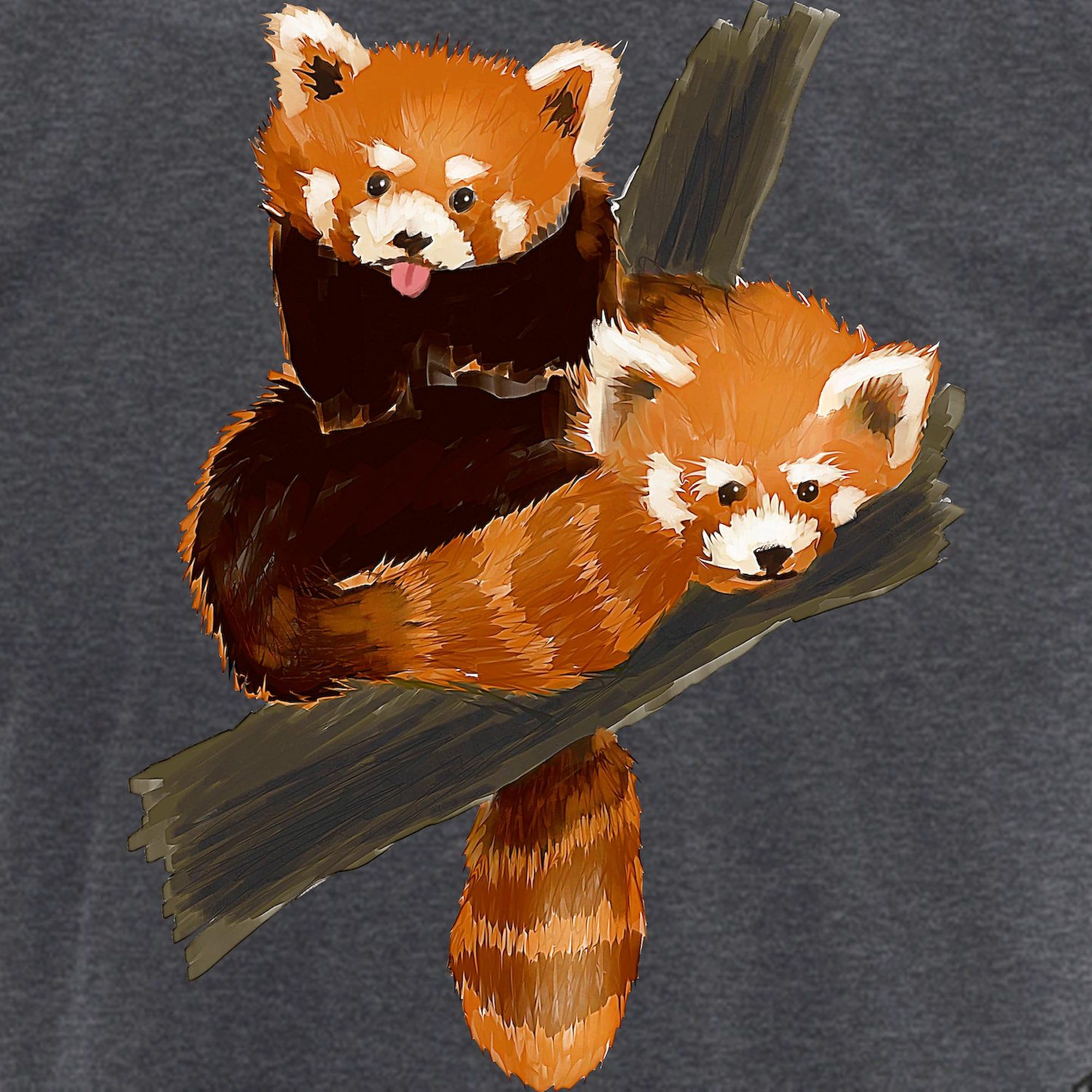 Red Panda Pajamas for Men - Soft Charcoal Lounge Pants & Sleepwear Set - Cozy Homewear for Relaxing, Lounging & Gifts