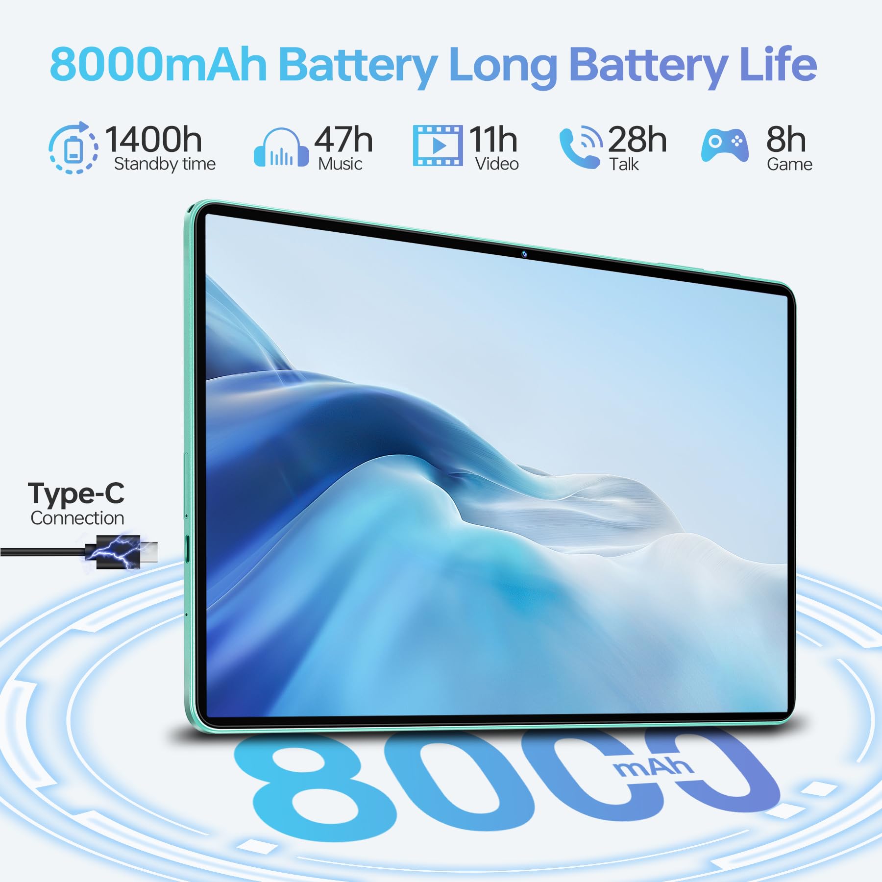 OUKITEL OT11 11 Inch 2K Android 14 Tablet - 16GB RAM 128GB Storage (Expandable to 1TB), 8000mAh Battery Octa-Core Gaming Tablet with 4G LTE Dual SIM, Widevine L1, GPS, TÜV Certified, 13MP Camera & 5G WiFi - Purple | Perfect for Work, Gaming & Streaming