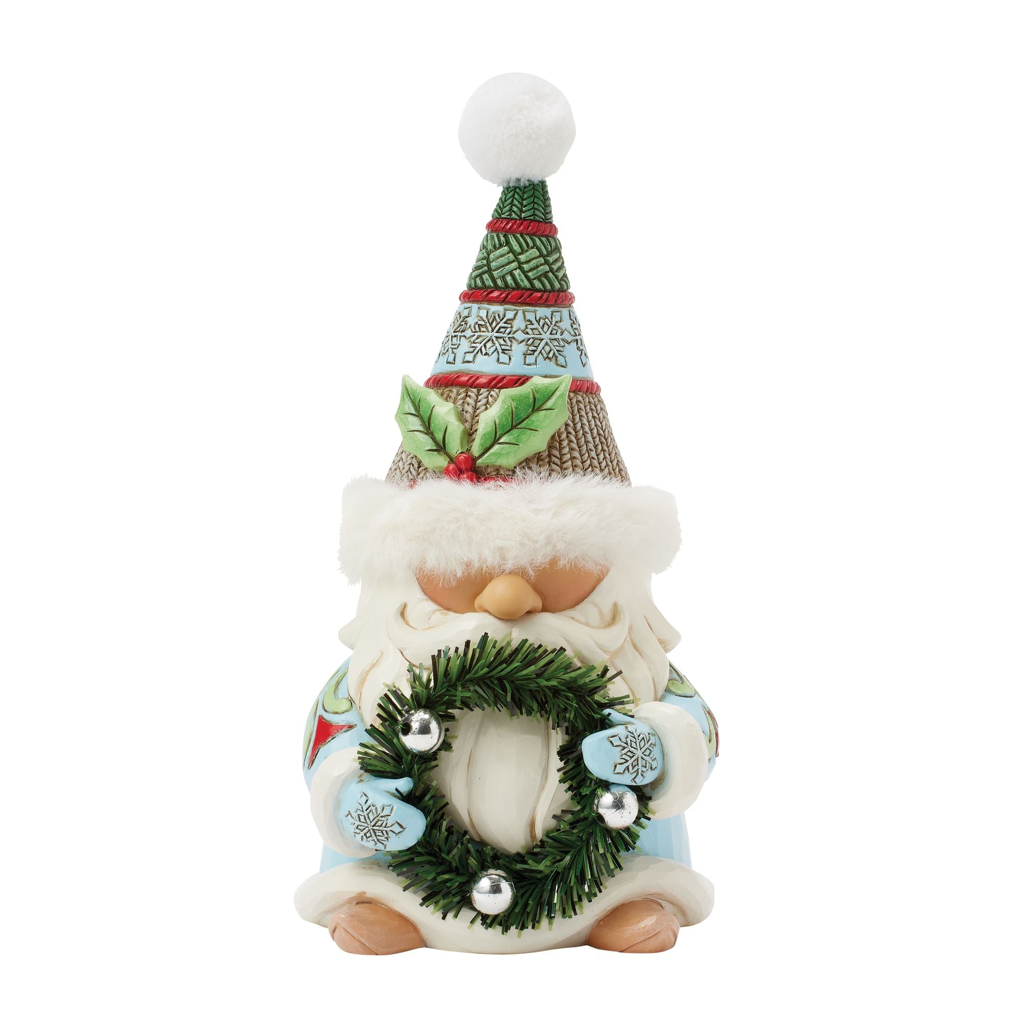 Christmas Gnome Wreath with Fur Hat - Festive Holiday Home Decor for Door, Wall & Mantel - Perfect for Xmas Tree Ornaments & Winter Party Decorations
