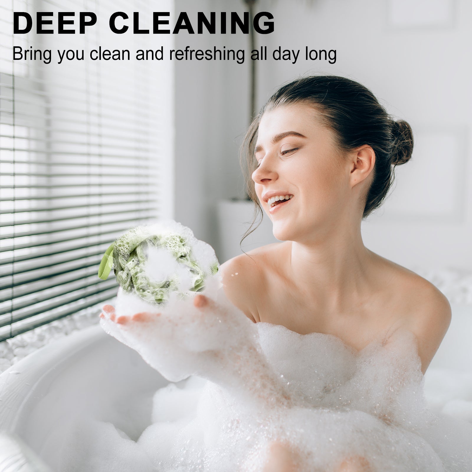 Metene Shower Loofah Sponge 4 Pack - Exfoliating Body Scrubber for Men & Women - Bath & Shower Accessories - Perfect for Daily Exfoliation & Smooth Skin Care