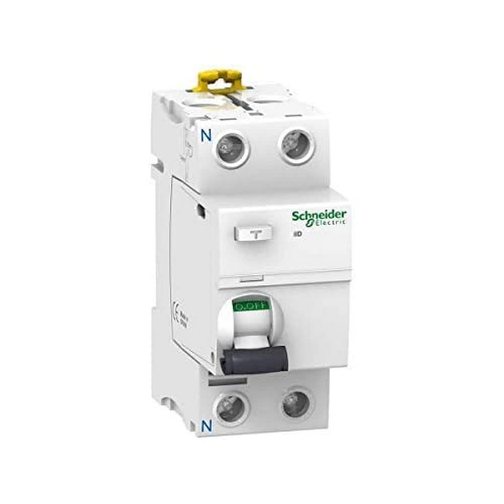 Schneider Electric iID Differential Circuit Breaker, 30mA, 2P, 63A, Class A - Ideal for Home & Industrial Electrical Safety Protection