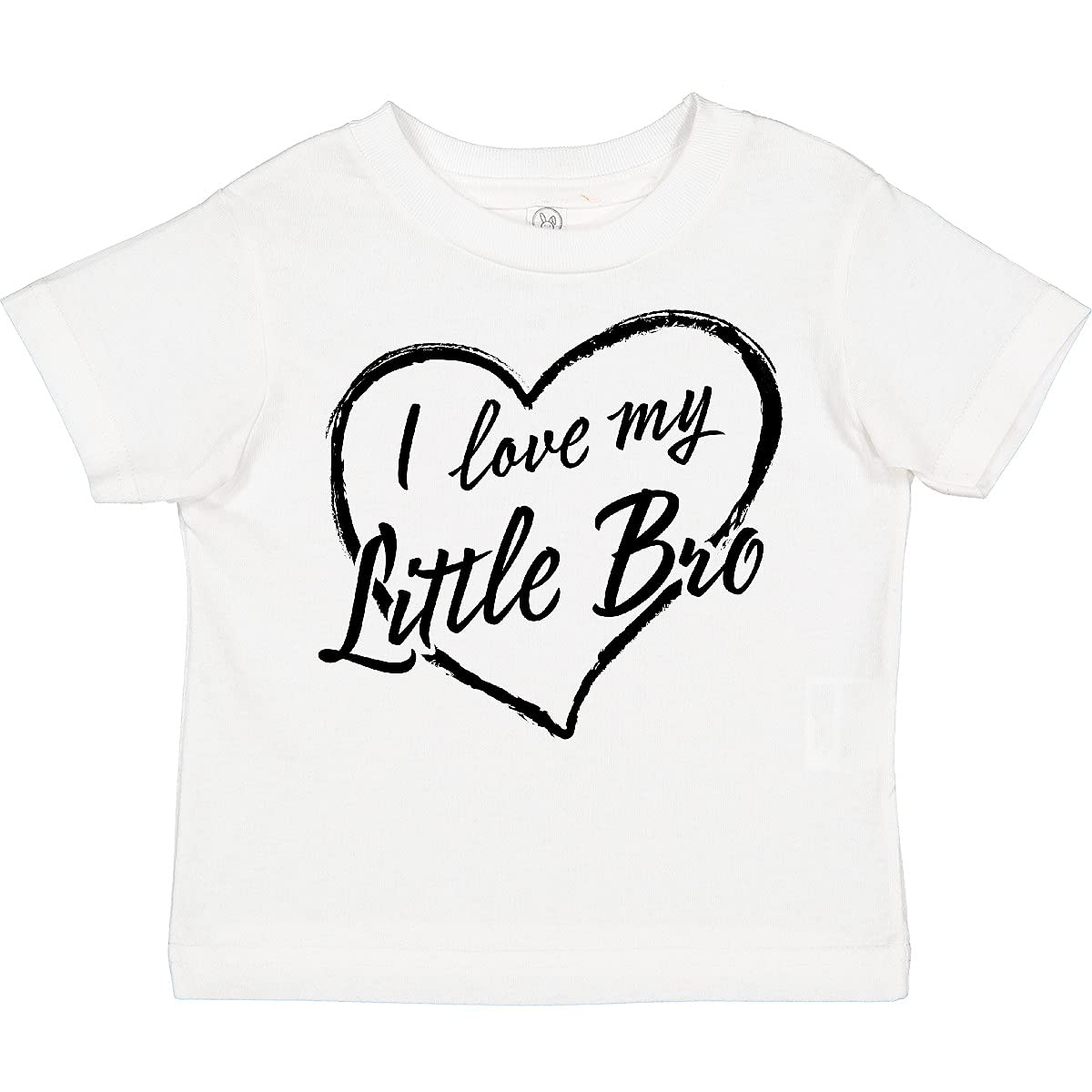 Inktastic 'I Love My Little Bro' Black Chalk Heart Toddler T-Shirt - Cute Sibling Matching Outfit for Toddler Boys & Girls