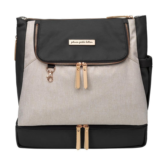 Pivot 2 in 1 Diaper Bag Tote & Backpack - Convertible Baby Bag for Parents - Sand & Black - Perfect for Daycare, Travel & On-the-Go Parenting