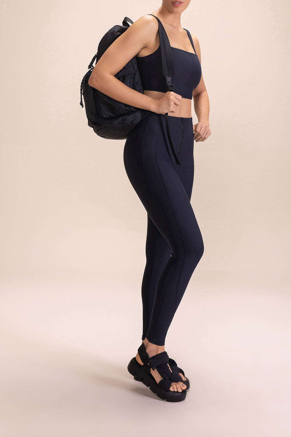 High Waist Neoprene Zip Up Leggings for Women - Tummy Control Workout Leggings with Side Zipper - Perfect for Yoga, Gym, Running & Lounge Wear
