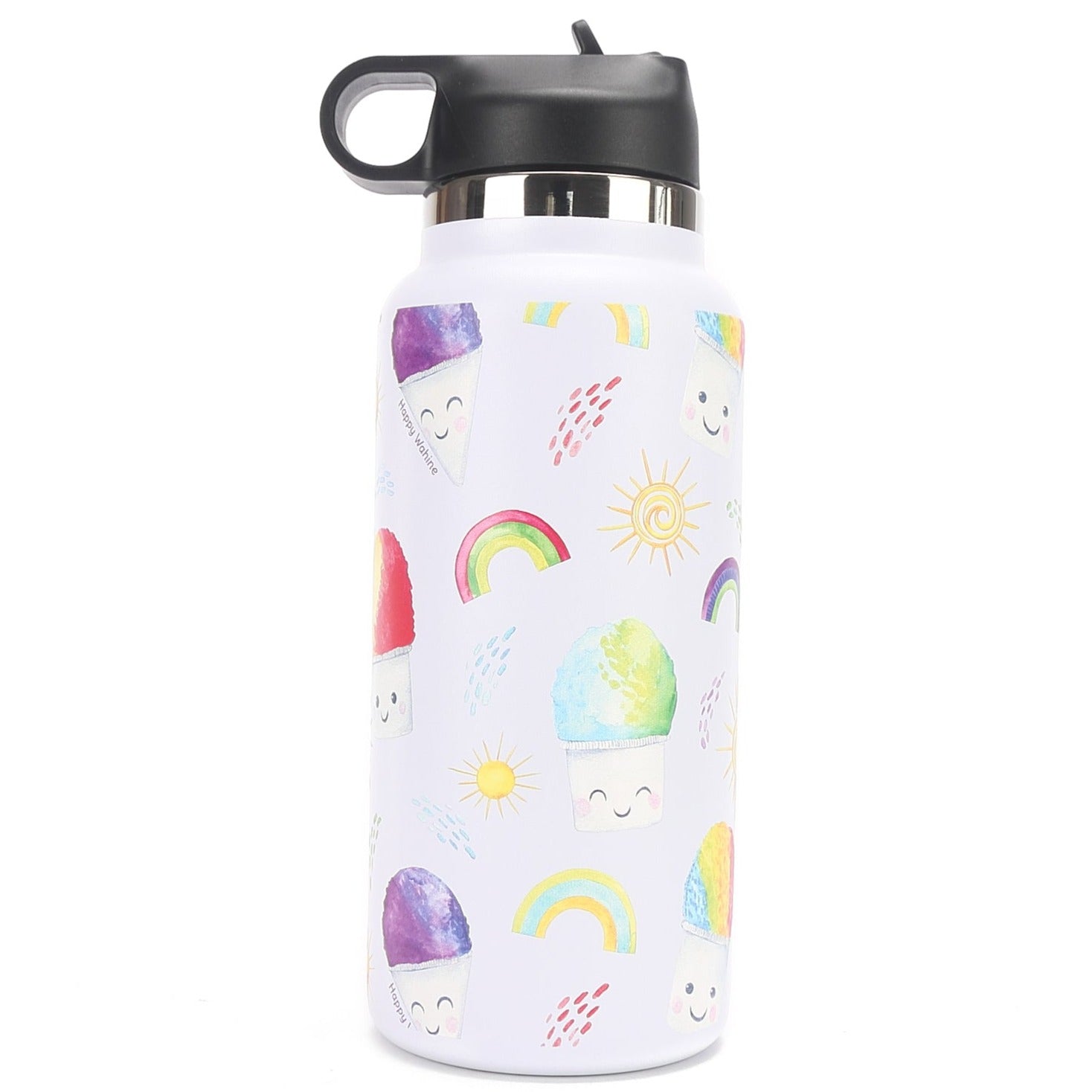 32oz Insulated Stainless Steel Water Bottle - Keeps Drinks Cold for 24 Hours, Leak Proof, BPA Free - Perfect for Gym, Hiking, Travel & Outdoor Activities (Shave Ice White)