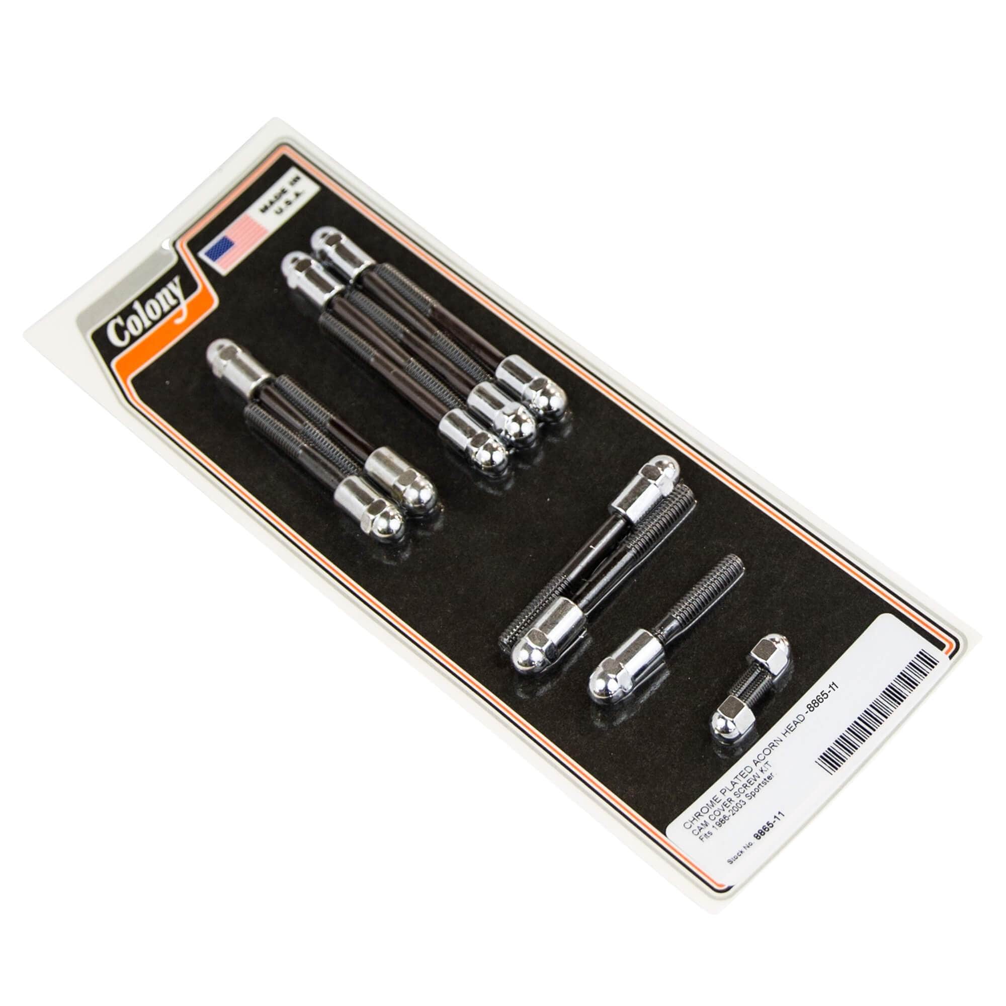 1986-2003 Harley Davidson Sportster 11 Cam Cover Acorn Head Screw Kit - Chrome Plated - Perfect for Engine Maintenance & Motorcycle Restoration Projects