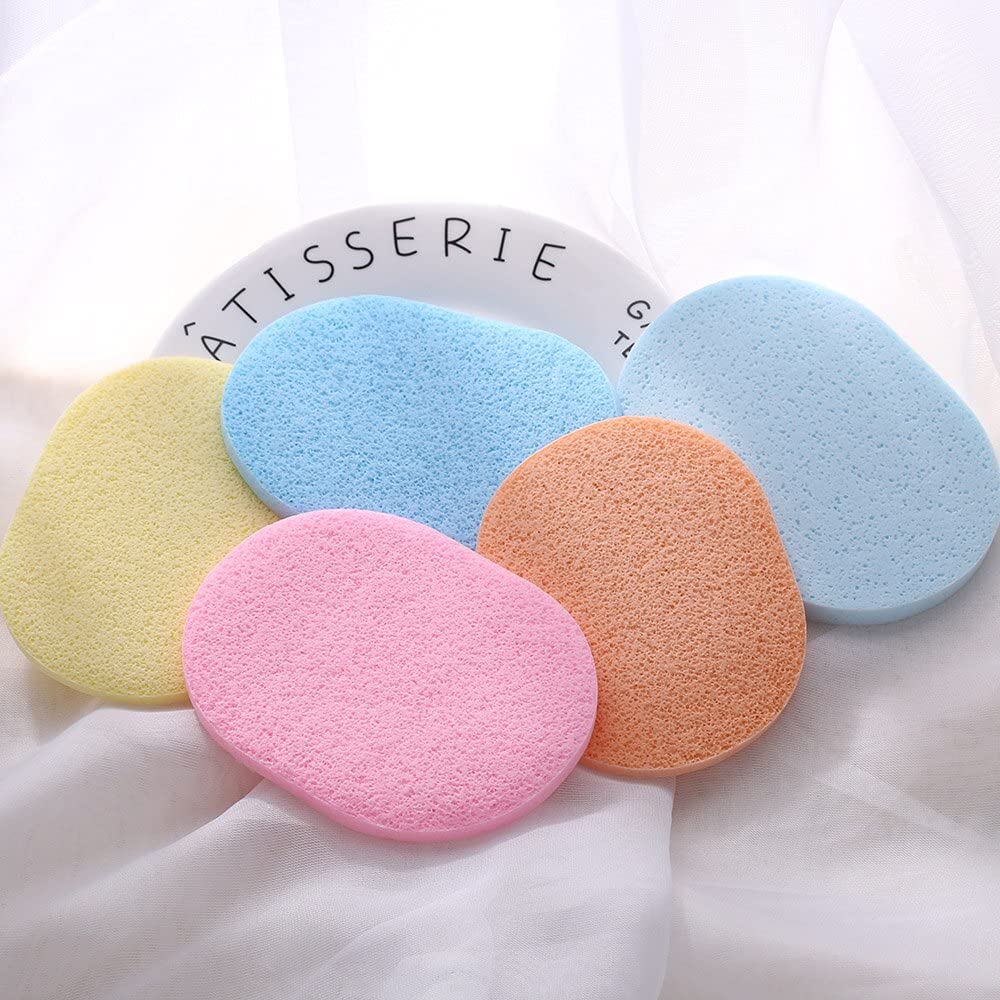 QURAX 6-Pack Deep Cleansing & Exfoliating Facial Sponge Puff - Gentle Makeup Remover & Skin Cleansing Pad for Daily Face Wash, Blackhead Removal & Skincare Routine