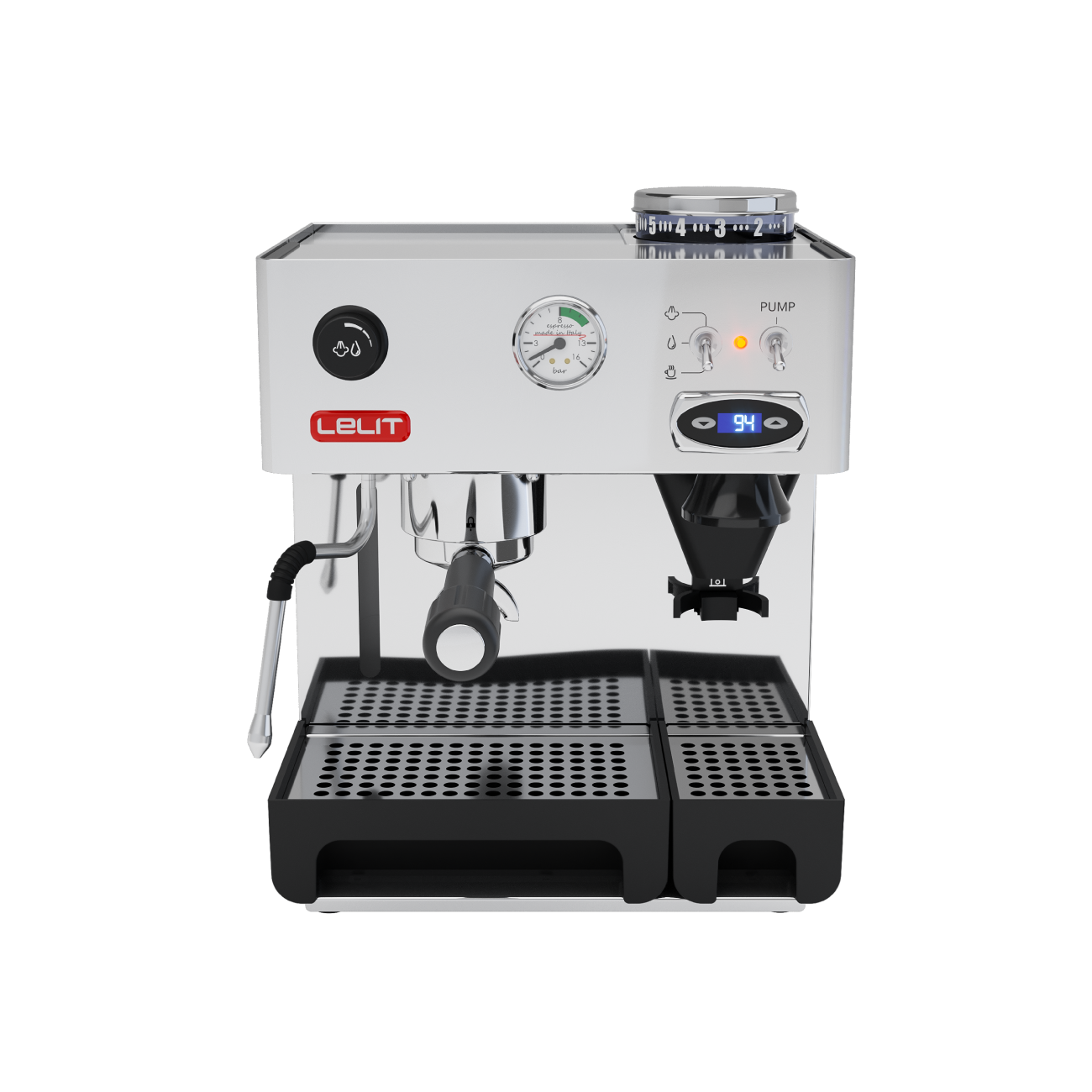 Lelit Anita Espresso Machine with Built-in Grinder - Professional Coffee Maker for Home & Cafe Use