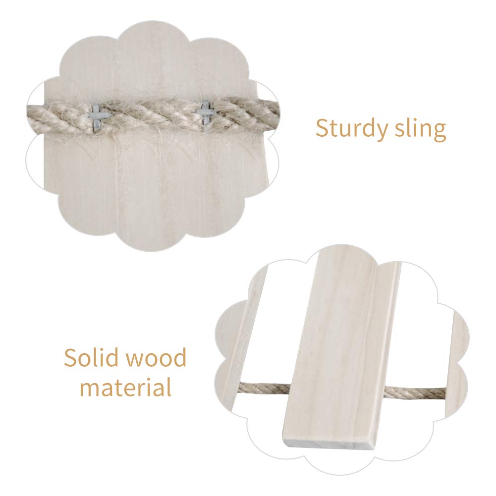 La La Pet® Wooden Cat Bridge & Ladder - Multi-Level Cat Perch, Hammock, Shelf & Climber for Indoor Cats - Kitty Activity Furniture (39.37