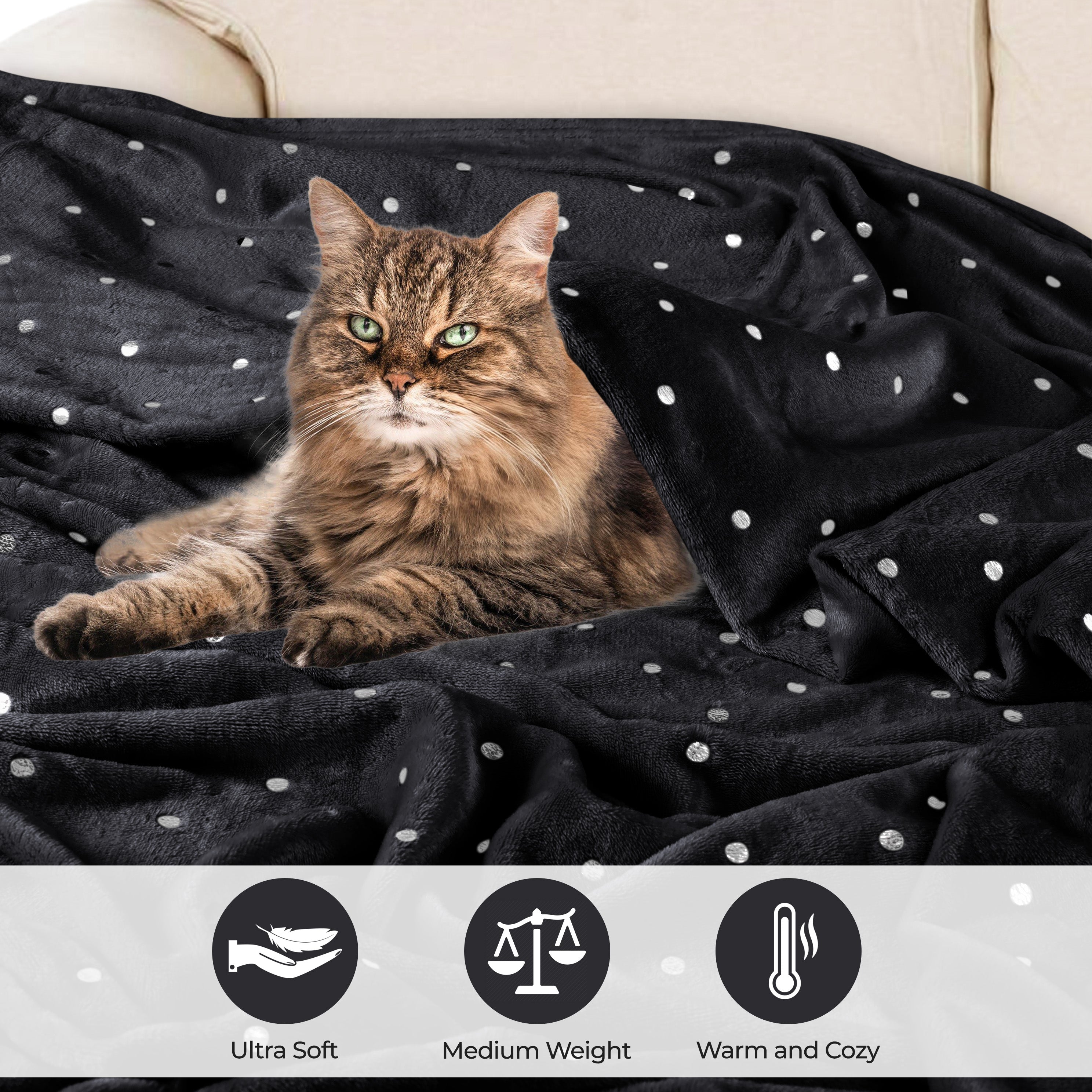 CozySoft Fleece Plush Blanket - Medium Weight, Ultra Soft & Fluffy - Perfect for Sofa, Bed, Couch & Home Decor - Warm Throw Blanket for Winter, Gifts & Cozy Nights