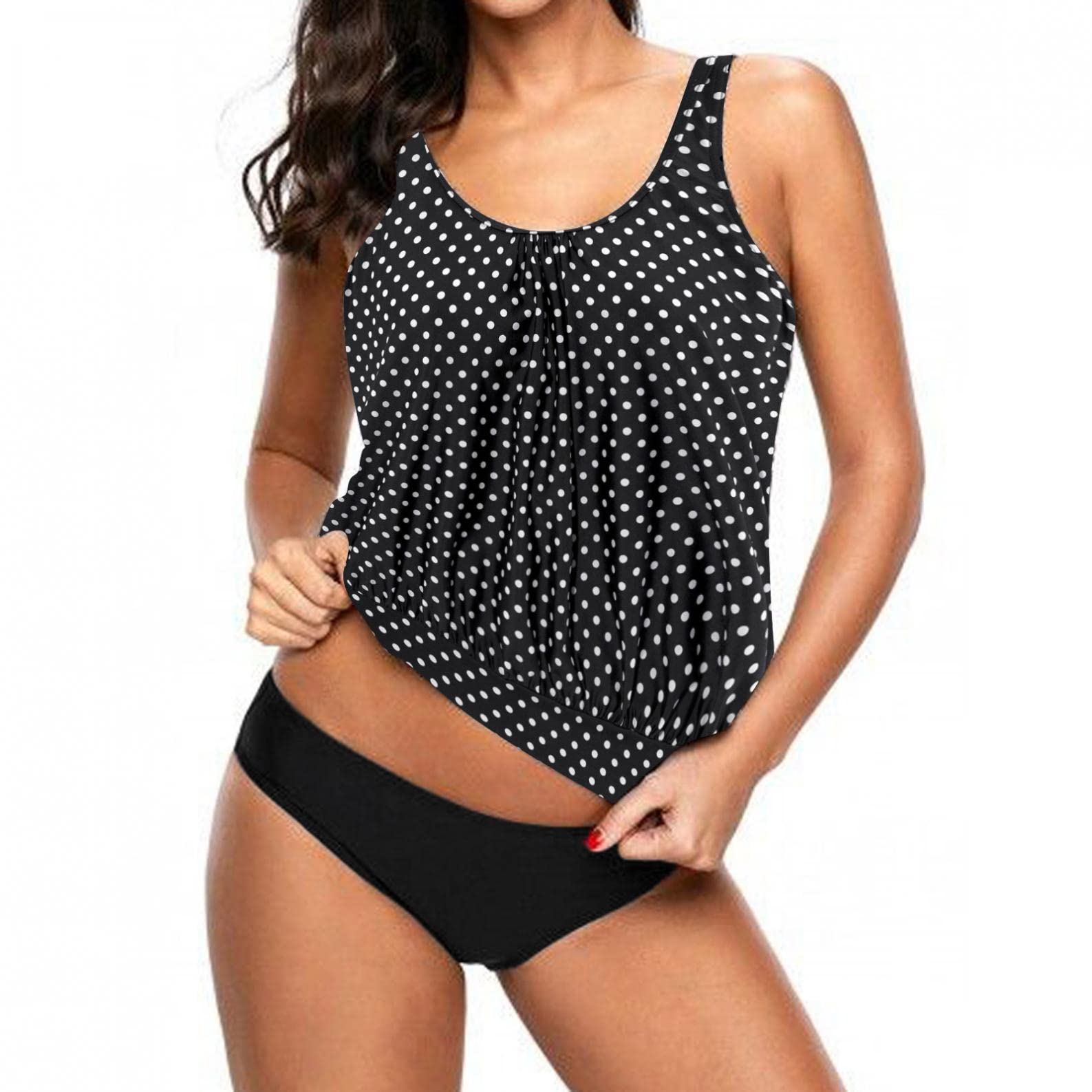 A Summer to Remember: The Perfect Beach Day with Our Plus Size Women's Strappy Back Tankini Swimsuit