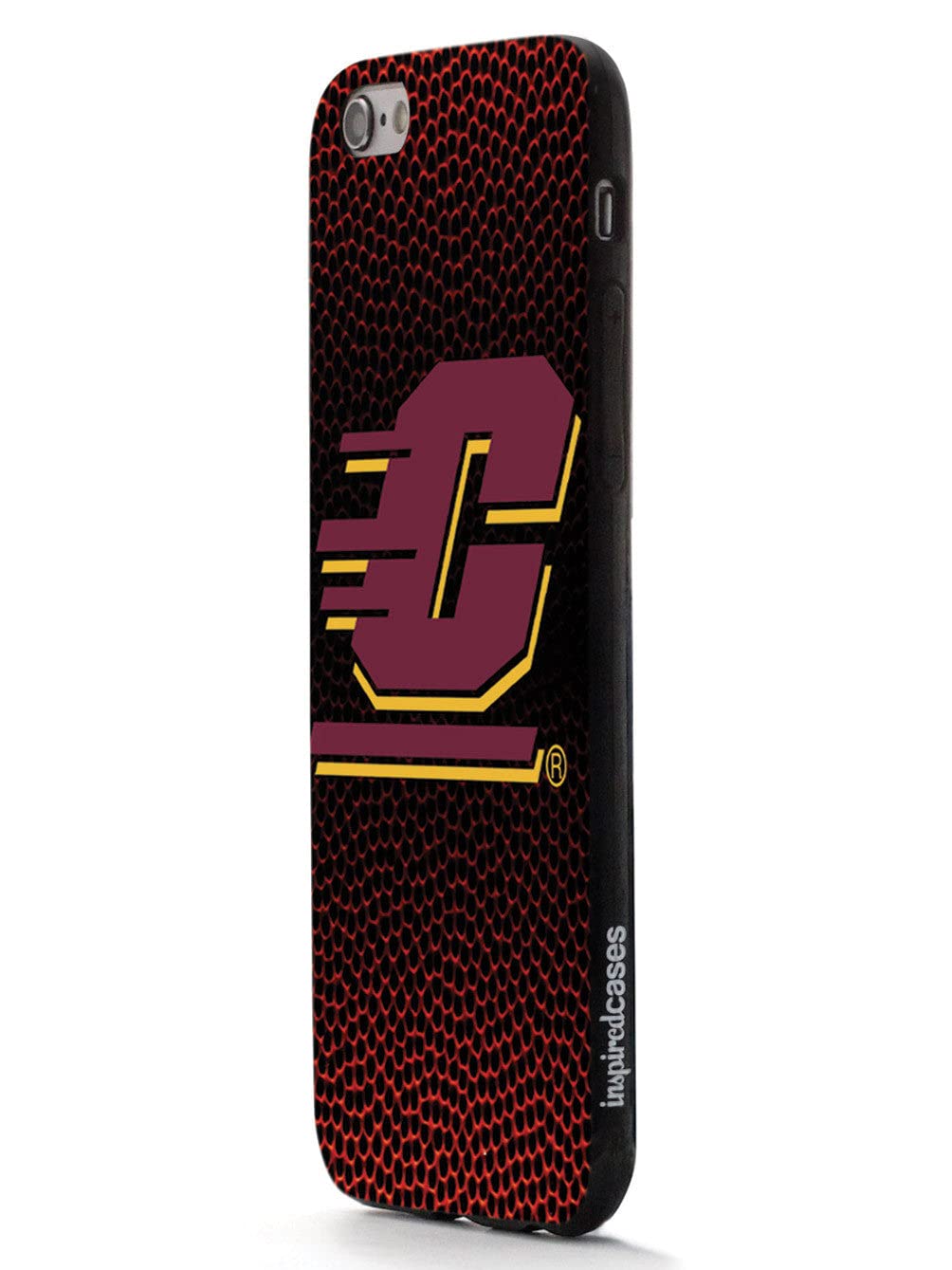 3D Textured iPhone 15 Pro Max Case - Shockproof Rubber Bumper Cover - Protective Phone Case for Apple iPhone 15 Pro Max - Central Michigan University Basketball Design - Perfect for Sports Fans & College Students