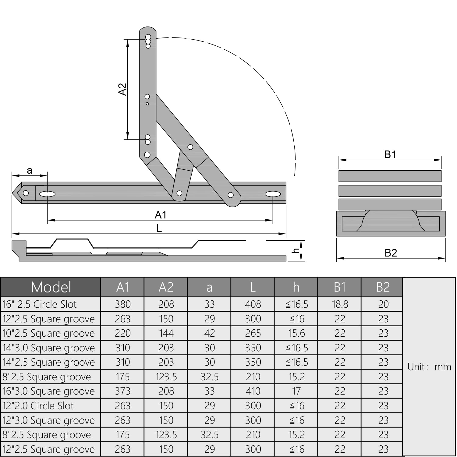 MroMax 12 Inch Casement Window Hinge - 2.5mm Thick 202 Stainless Steel Silver Hanging Hinge - Perfect for Home, Office & Commercial Windows Replacement & Installation