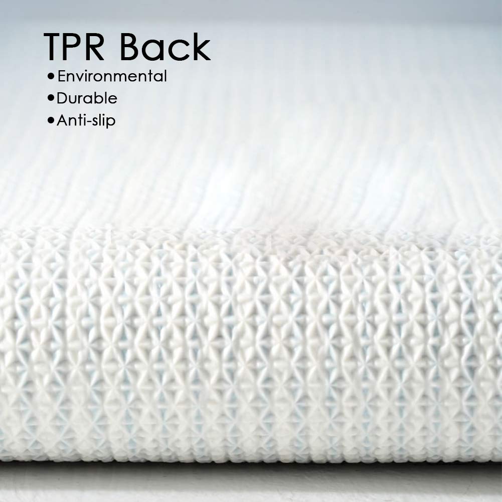 Tiita Non-Slip Bath Rugs 24x36 Inch - Ultra Absorbent Shaggy Microfiber Bathroom Mat, Machine Washable Blue Striped Shower Rug for Wet Floors - Perfect for Bathroom, Spa & Vanity Areas