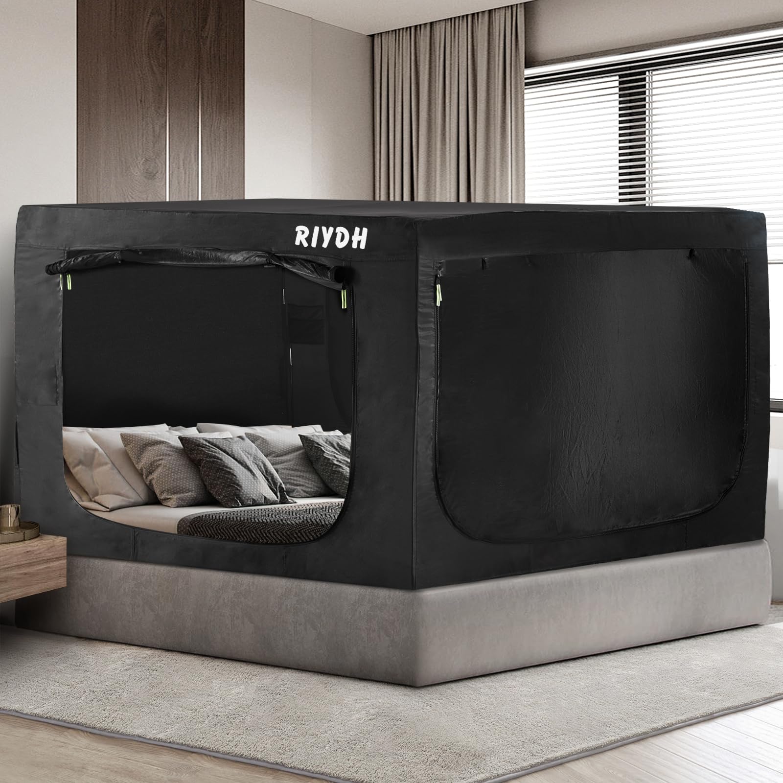 **Adult Bed Tent Canopy - Portable Blackout Sleeping Tent with 3 Doors, Breathable & Private Space for Indoor Use | Perfect for Camping, Reading Nook, or Kids' Play Area**