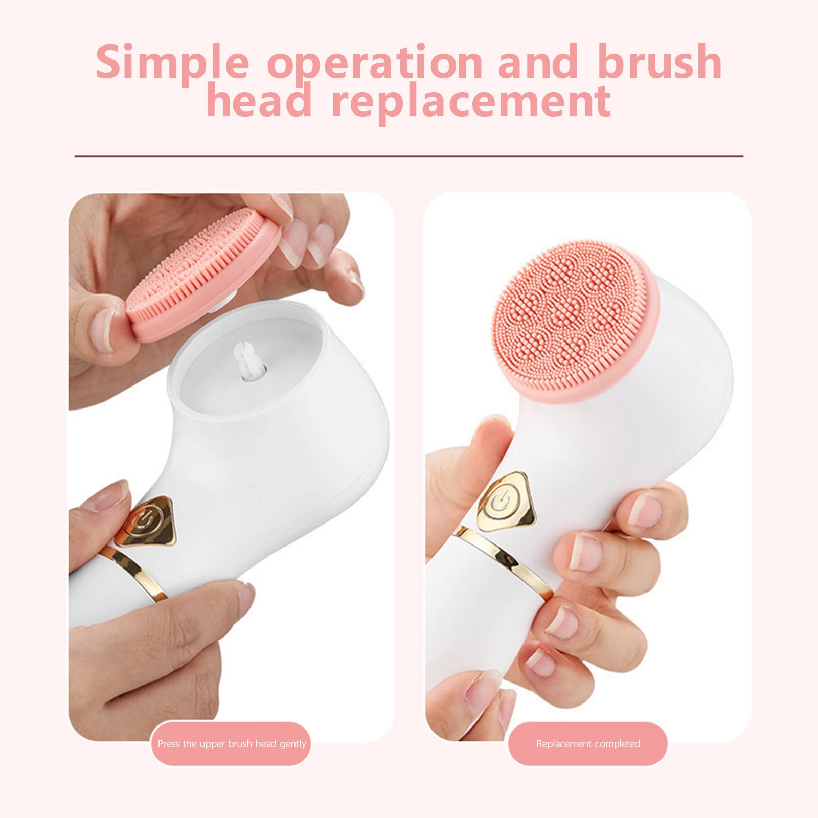 3-in-1 Waterproof Facial Cleansing Brush with 3 Heads - Exfoliate & Massage for Deep Cleansing | Spa & Travel Use