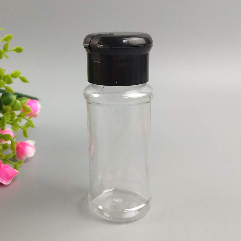 28-Piece Empty Plastic Spice Bottles Set - 2.5 oz (75ml) Black Spice Jars for BBQ Seasonings, Salt, Pepper & Glitter Storage - Perfect for Kitchen Organization, Craft Supplies & Party Decorations