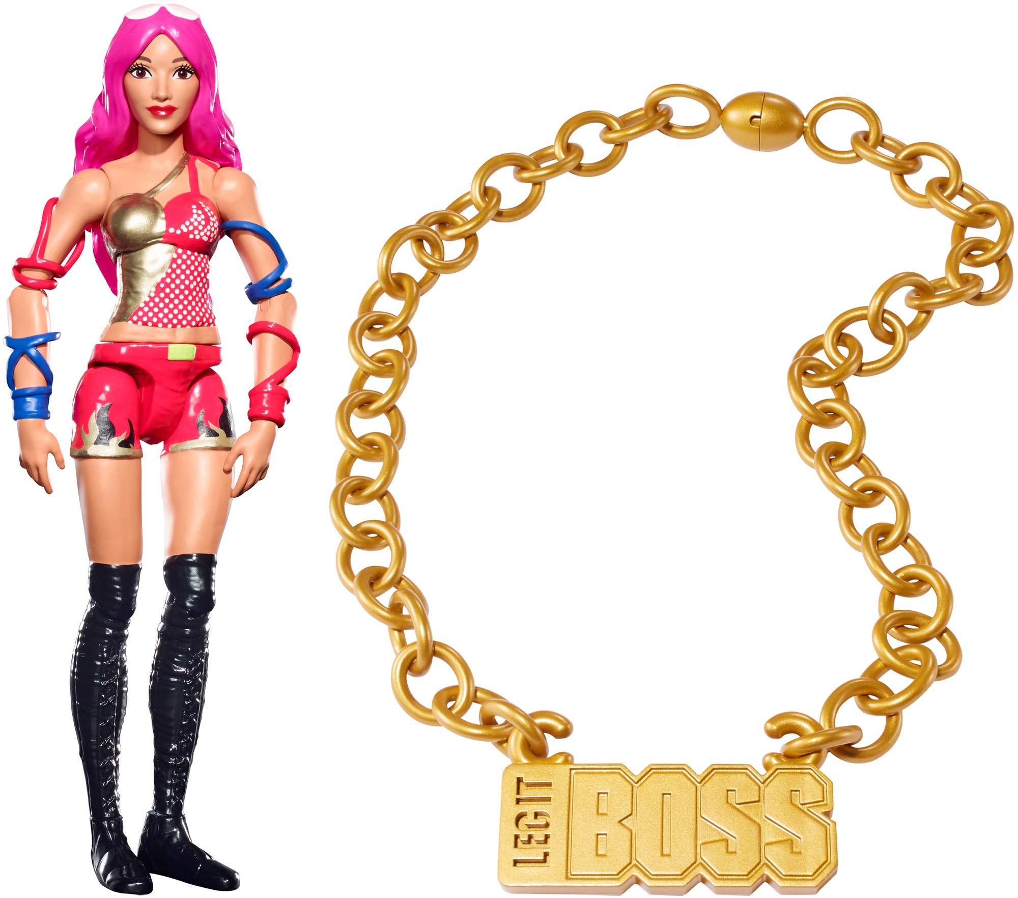 WWE Sasha Banks Ultimate Fan Pack - Authentic Collectible Action Figure & Merchandise Set for WWE Fans - Perfect for Gifts, Display, and Wrestling Enthusiasts