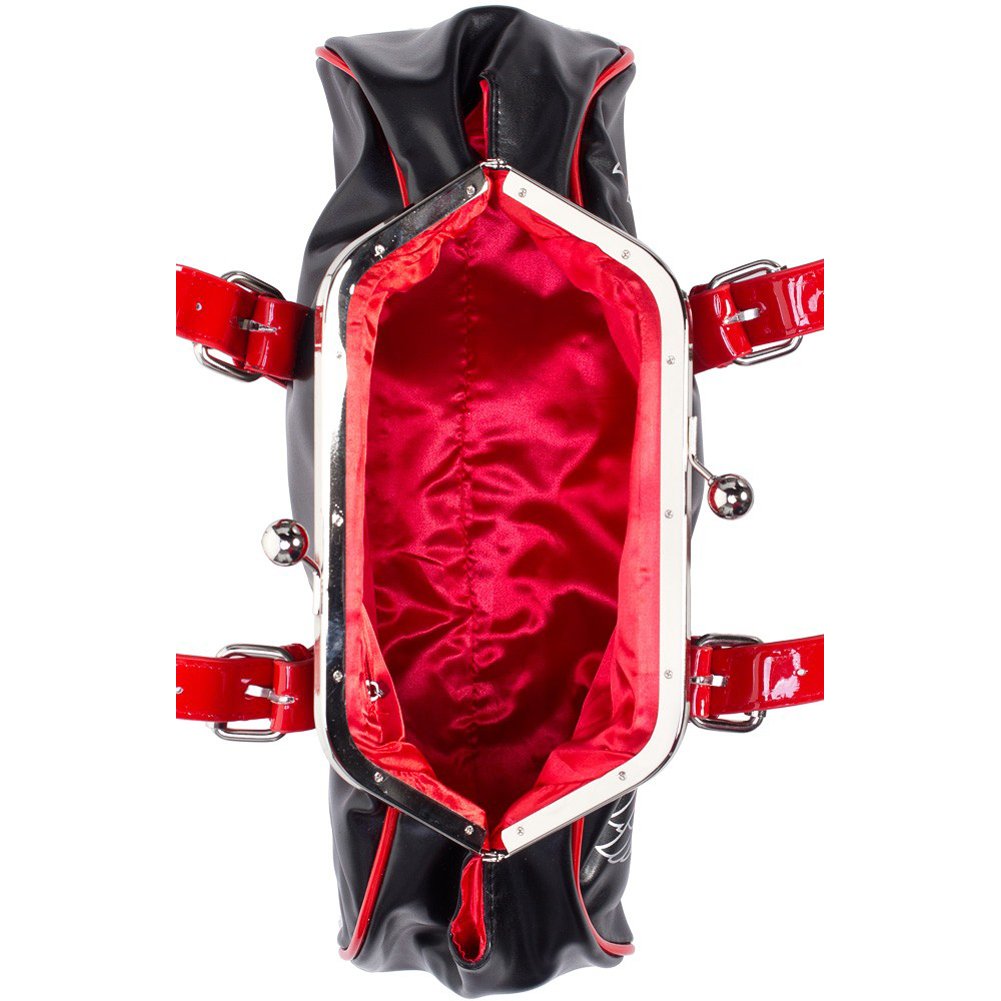 Sourpuss Flying Skate Crossbody Purse - Red & Black Retro Punk Handbag for Women | Perfect for Concerts, Skate Parks & Everyday Use