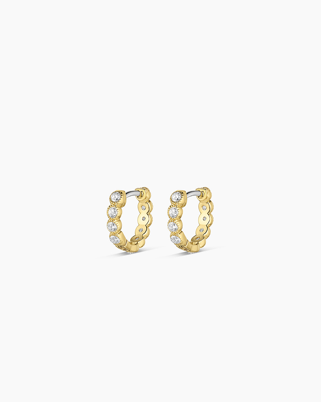 Madison Shimmer Huggie Earrings - Gold Hoop Huggies for Women, Minimalist Small Hoop Earrings for Everyday Wear, Perfect for Work, Parties & Gifting