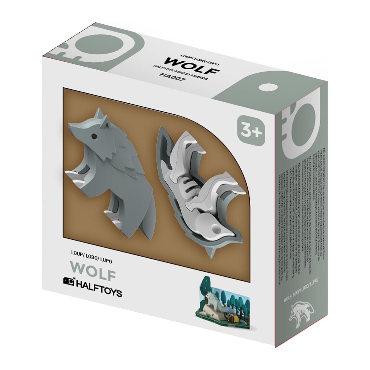 HalfToys Wolf Magnetic 3D Puzzle - STEM Educational Building Toy for Kids Ages 3+ | Interactive Brain Teaser & Early Learning Animal Figurine Set | Perfect Birthday Gift for Boys & Girls | Fun Classroom & Homeschool Activity for Preschoolers