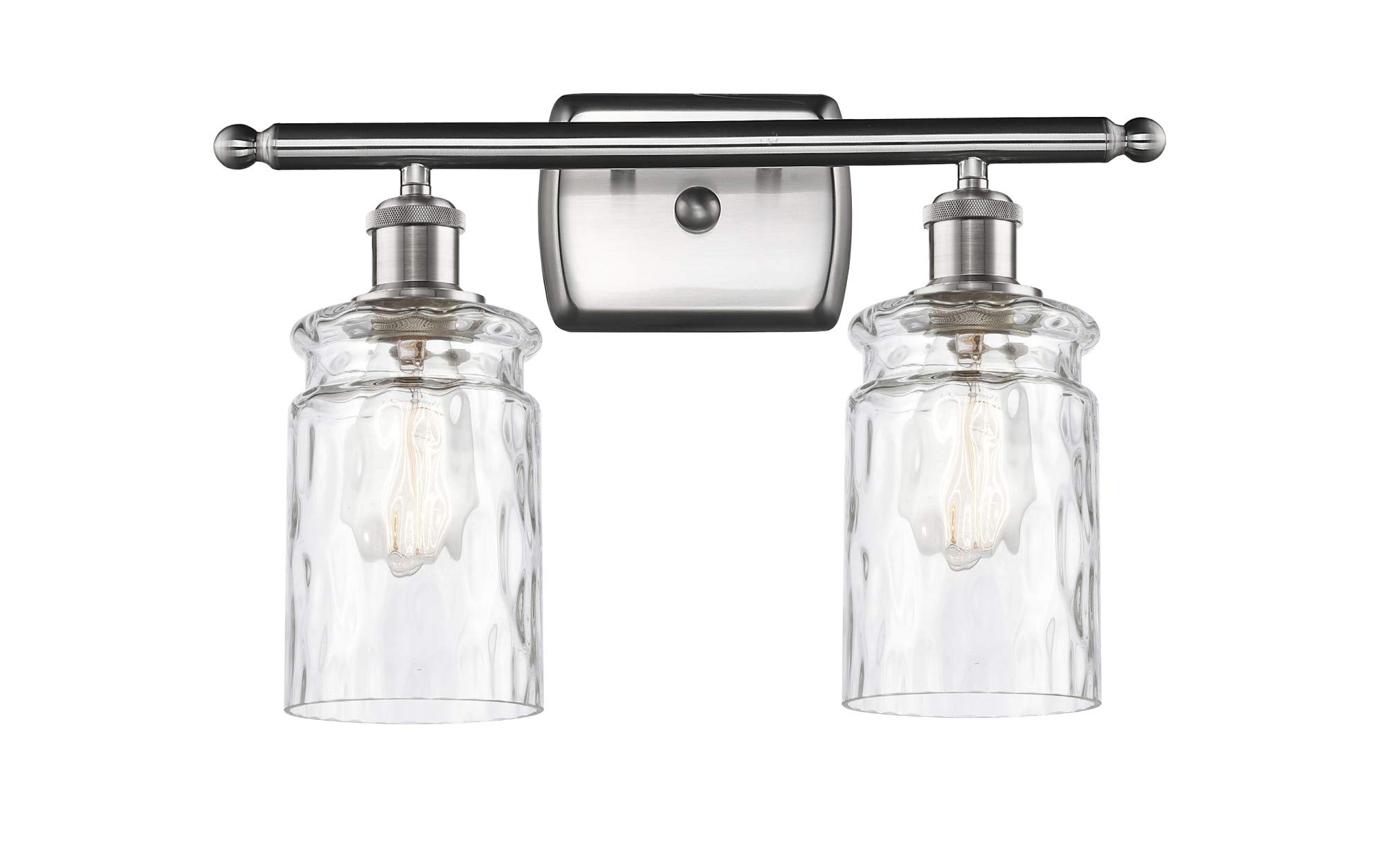 Ballston Collection Candor 2-Light Bath Vanity Fixture in Brushed Satin Nickel - Modern Bathroom Lighting for Vanity Mirror & Makeup Area