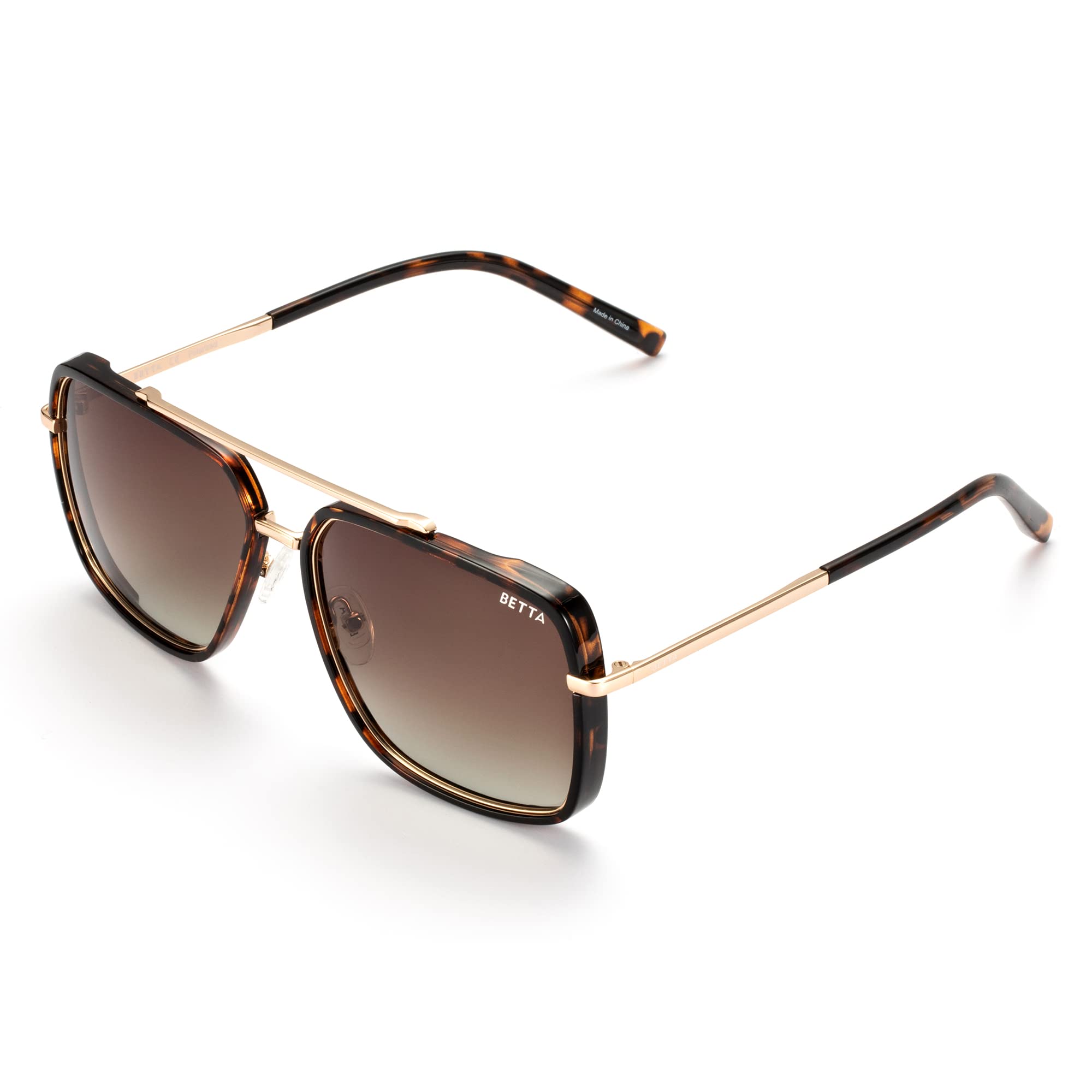 BETTA Aviator Sunglasses for Men - Polarized UV400 Protection - Trendy Designer Driving Sunglasses - Perfect for Outdoor Activities, Travel & Fashion Accessories