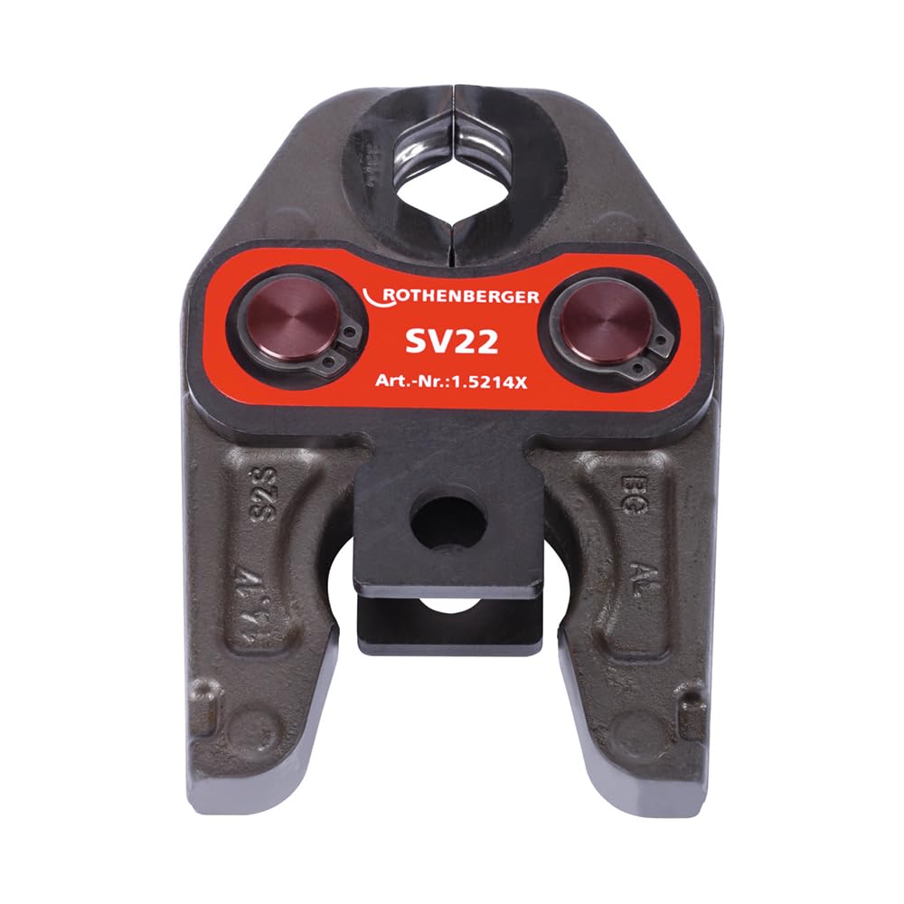 Rothenberger SV22 Press-Fitting Clamp Tool for Plumbing & HVAC - Professional Pipe Installation & Repair Equipment for Copper, PEX & Multi-Layer Pipes